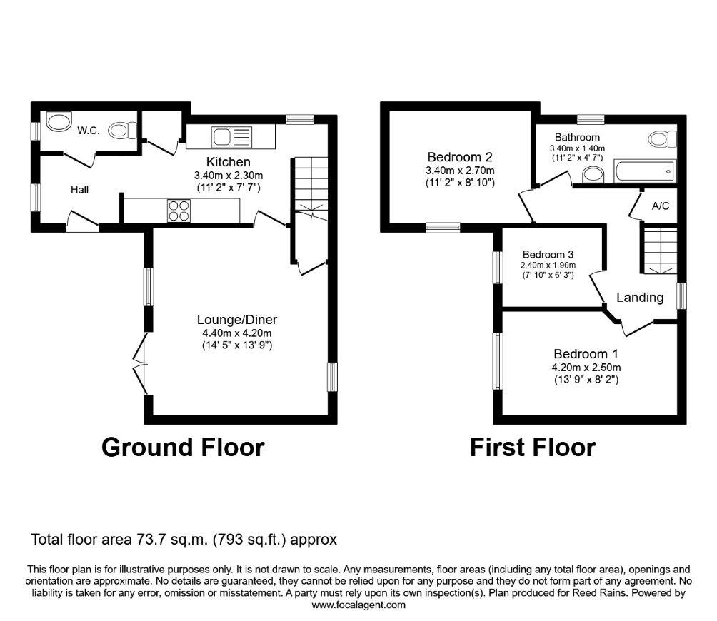Floorplan of 3 bedroom Semi Detached House for sale, Carlton Court, Birkenshaw, West Yorkshire, BD11