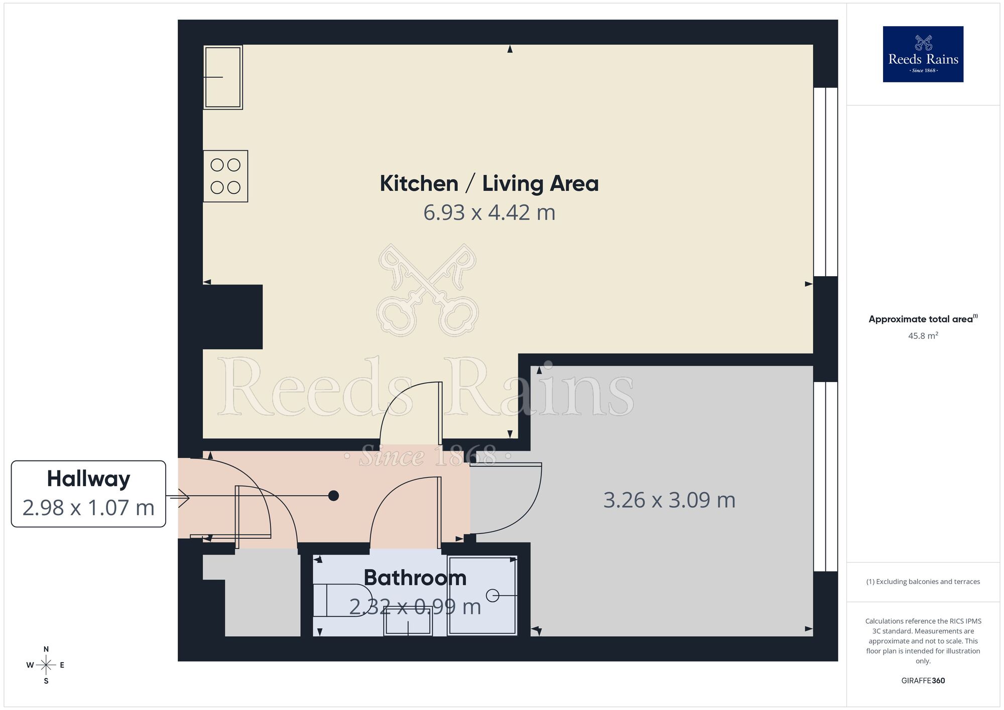 Floorplan of 1 bedroom Flat for sale, Upper Blakeridge Lane, Batley, West Yorkshire, WF17