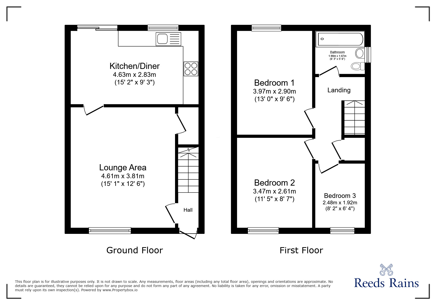 Floorplan of 3 bedroom Semi Detached House for sale, Royd Moor Road, Bradford, West Yorkshire, BD4