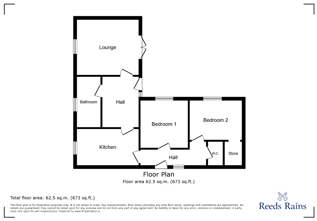 Floorplan of 2 bedroom Semi Detached Bungalow for sale, Daisy Hill, Wyke, West Yorkshire, BD12
