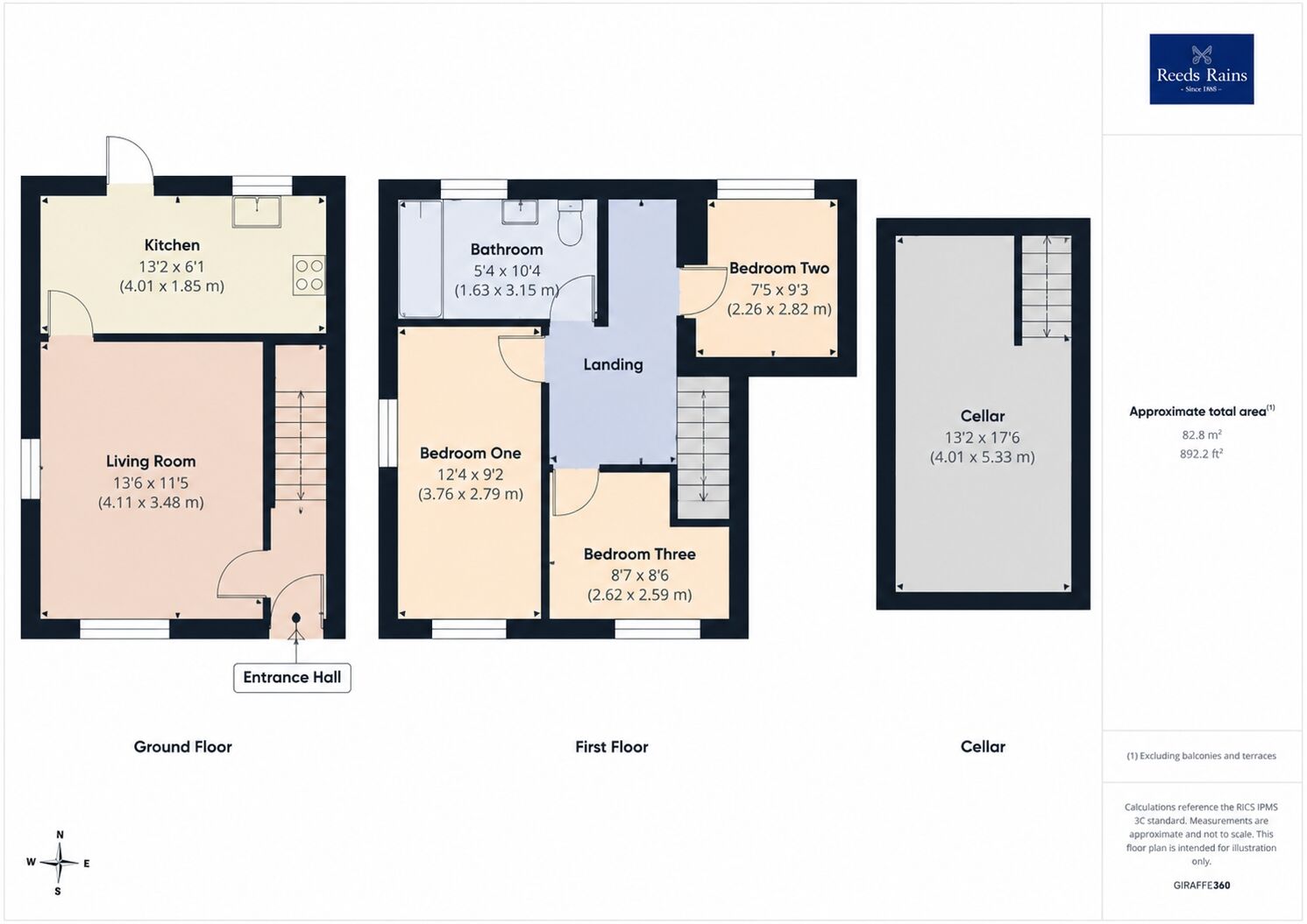 Floorplan of 3 bedroom Mid Terrace House for sale, Whitcliffe Road, Cleckheaton, West Yorkshire, BD19