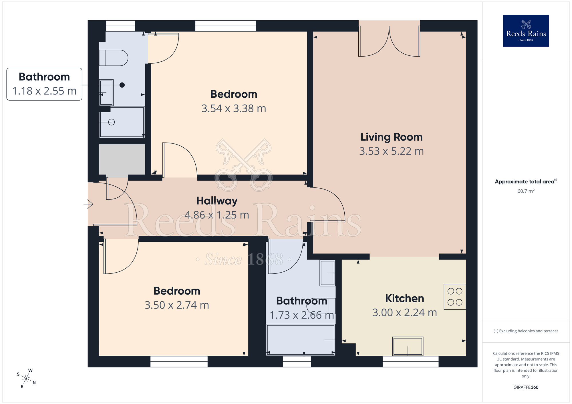 Floorplan of 2 bedroom Flat for sale, Laithe Hall Avenue, Cleckheaton, West Yorkshire, BD19