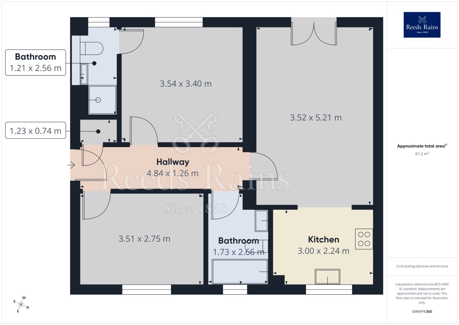 Floorplan of 2 bedroom Flat for sale, Laithe Hall Avenue, Cleckheaton, West Yorkshire, BD19