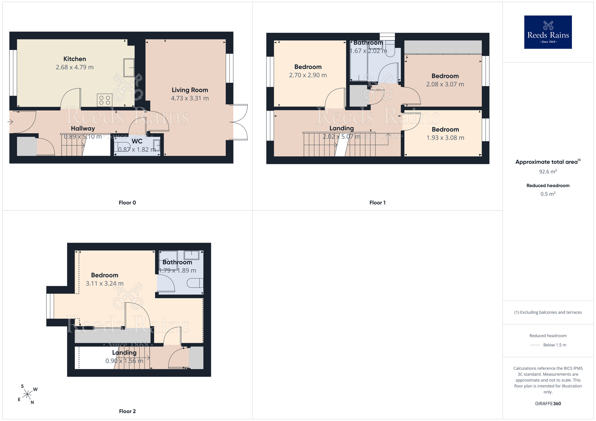 Floorplan of 4 bedroom Semi Detached House to rent, Lady Royd Close, Bradford, West Yorkshire, BD8