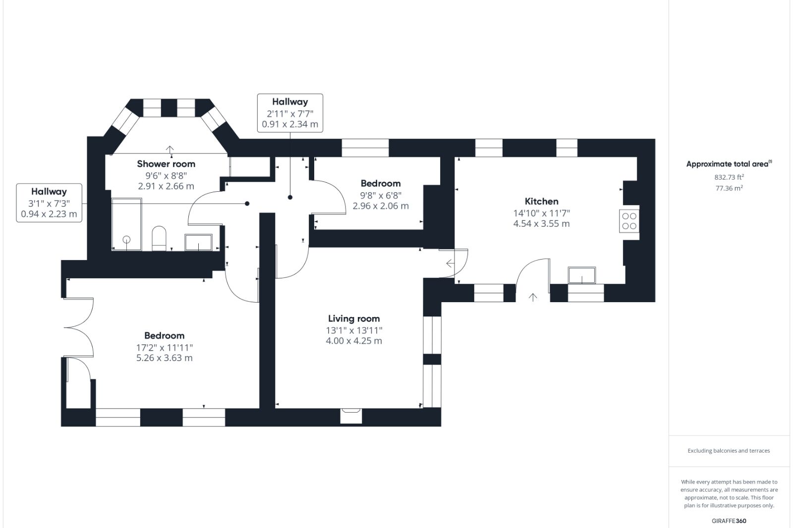 Floorplan of 2 bedroom Flat to rent, Channel Road, Clevedon, Avon, BS21