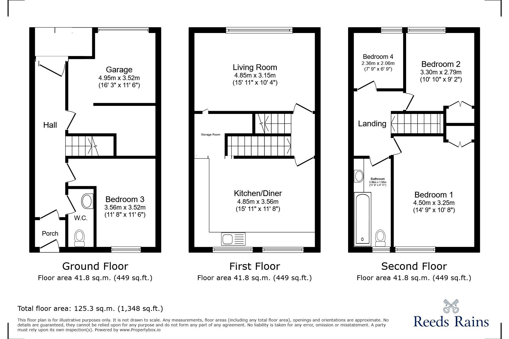 Floorplan of 4 bedroom Mid Terrace House to rent, Brompton Road, Weston-Super-Mare, Avon, BS24