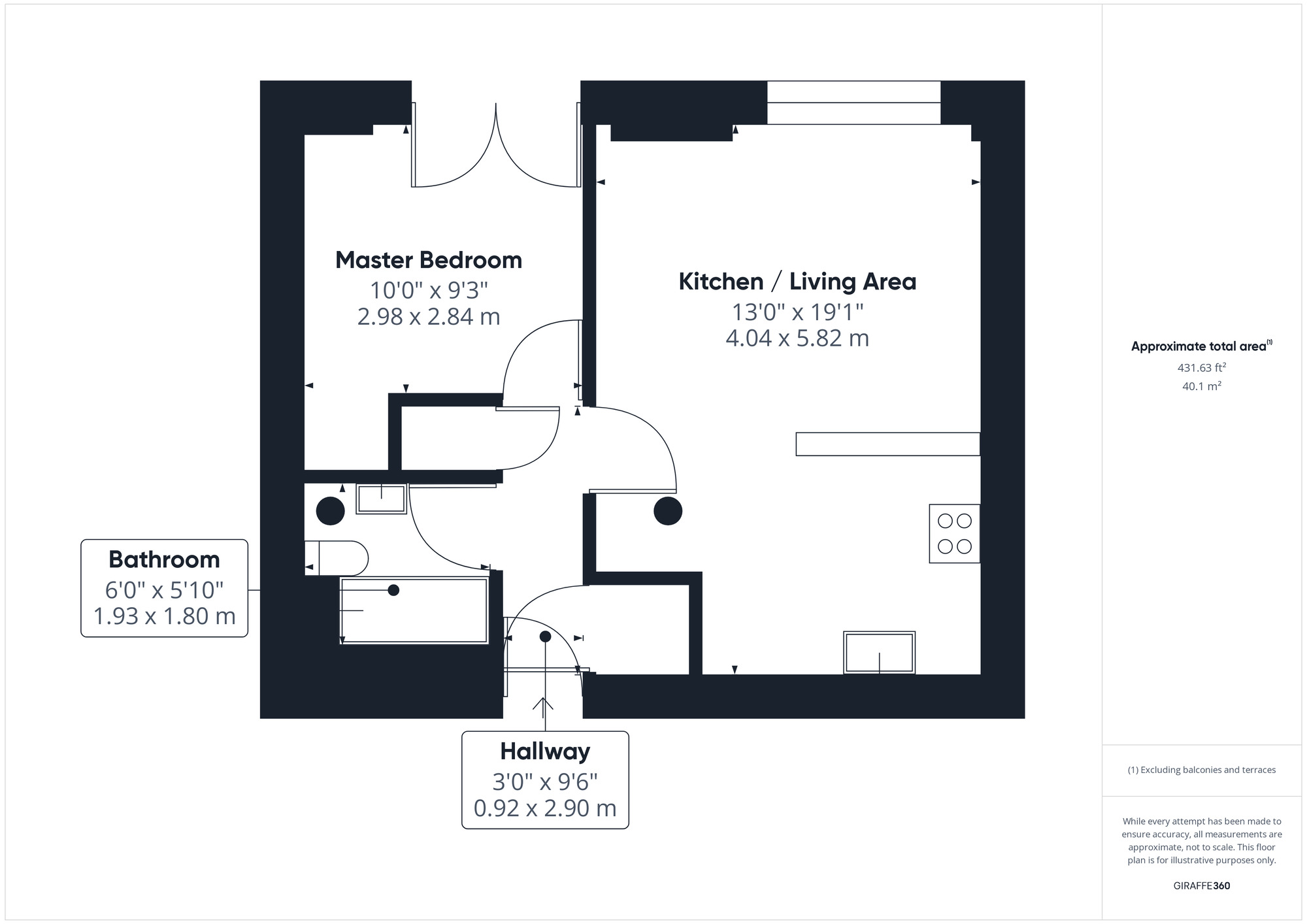 Floorplan of 1 bedroom Flat to rent, Buchanans Wharf South Ferry Street, Bristol, BS1