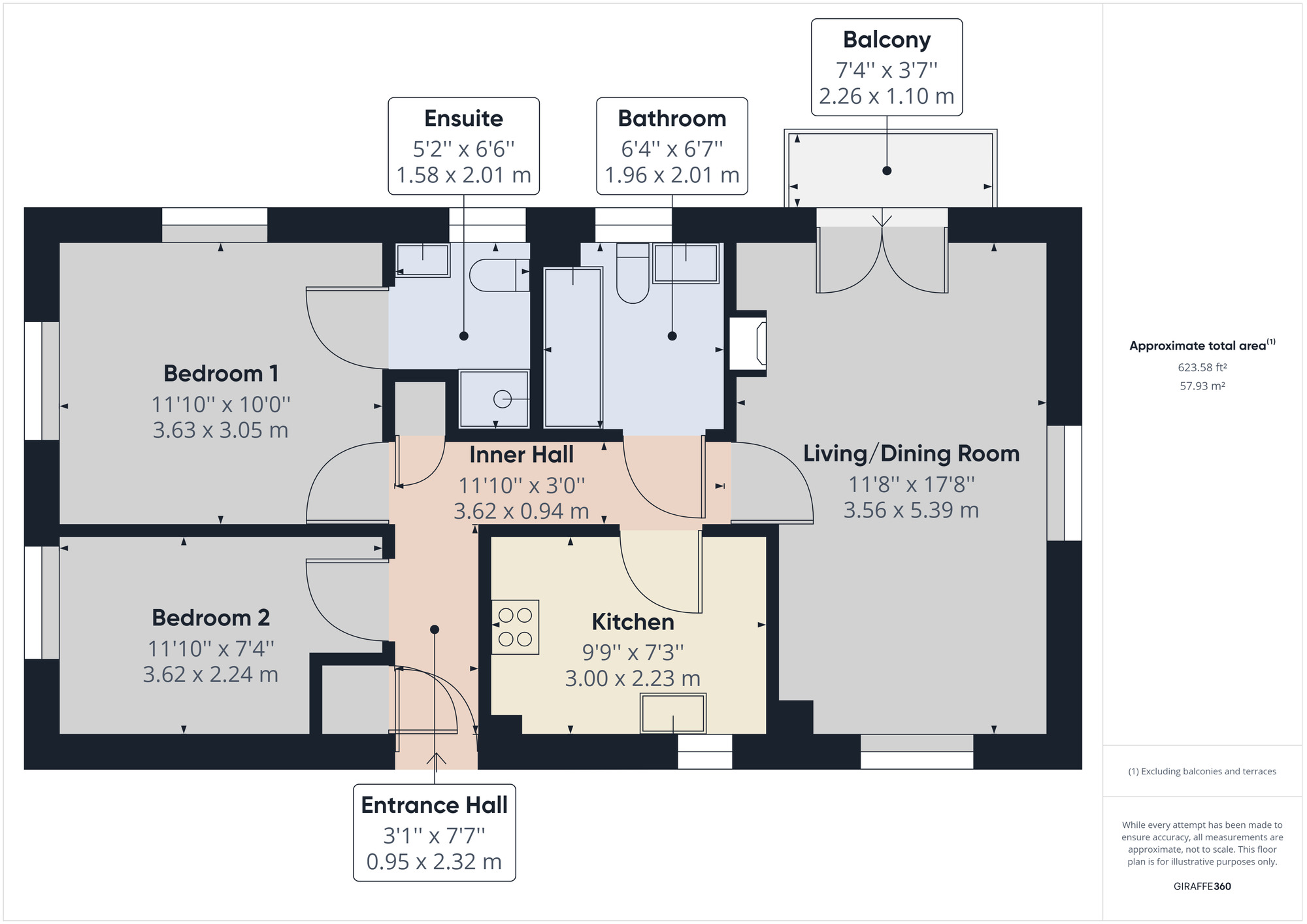 Floorplan of 2 bedroom  Flat to rent, Worle Moor Road, Weston-Super-Mare, Avon, BS24