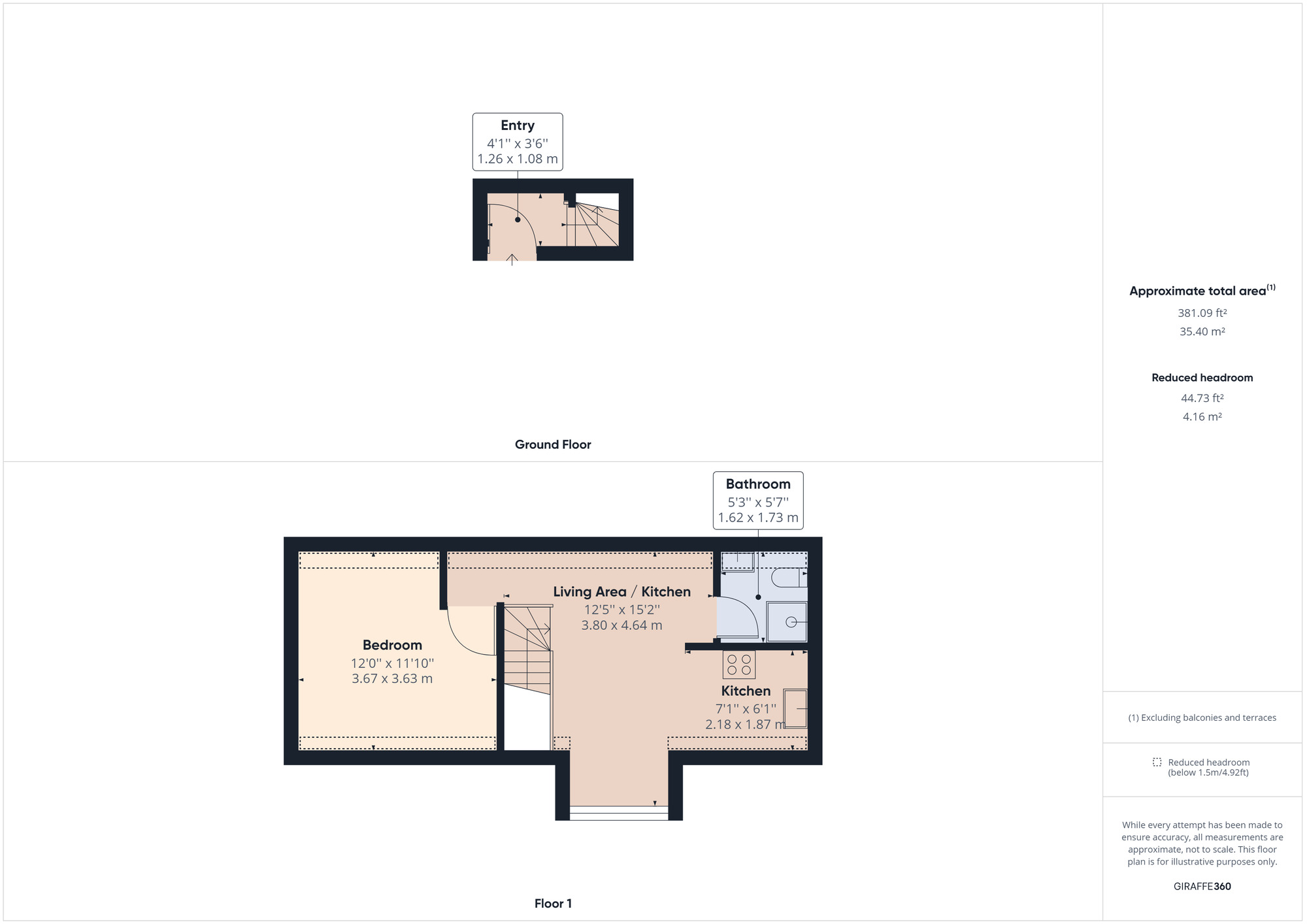 Floorplan of 1 bedroom Detached Flat to rent, Ruddymead, Clevedon, North Somerset, BS21