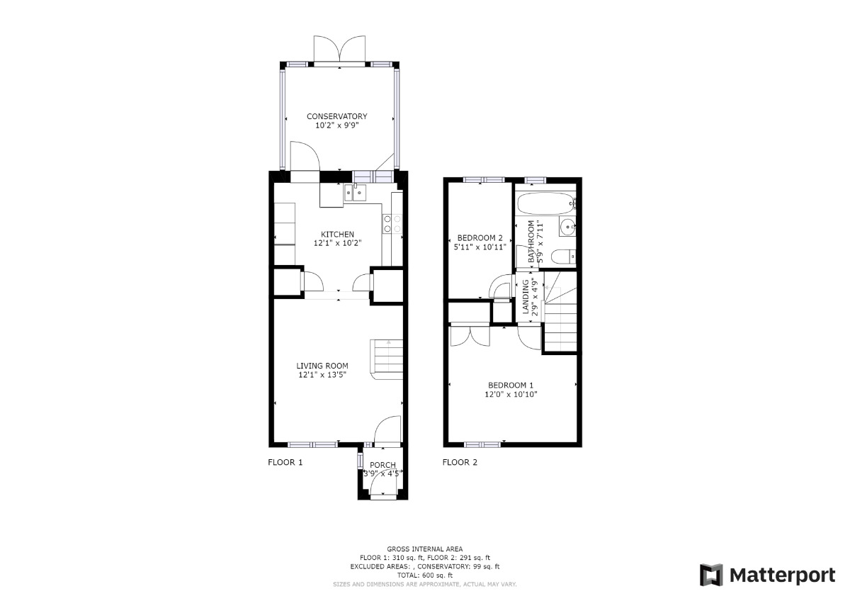 Floorplan of 2 bedroom Mid Terrace House to rent, Staples Close, Clevedon, North Somerset, BS21