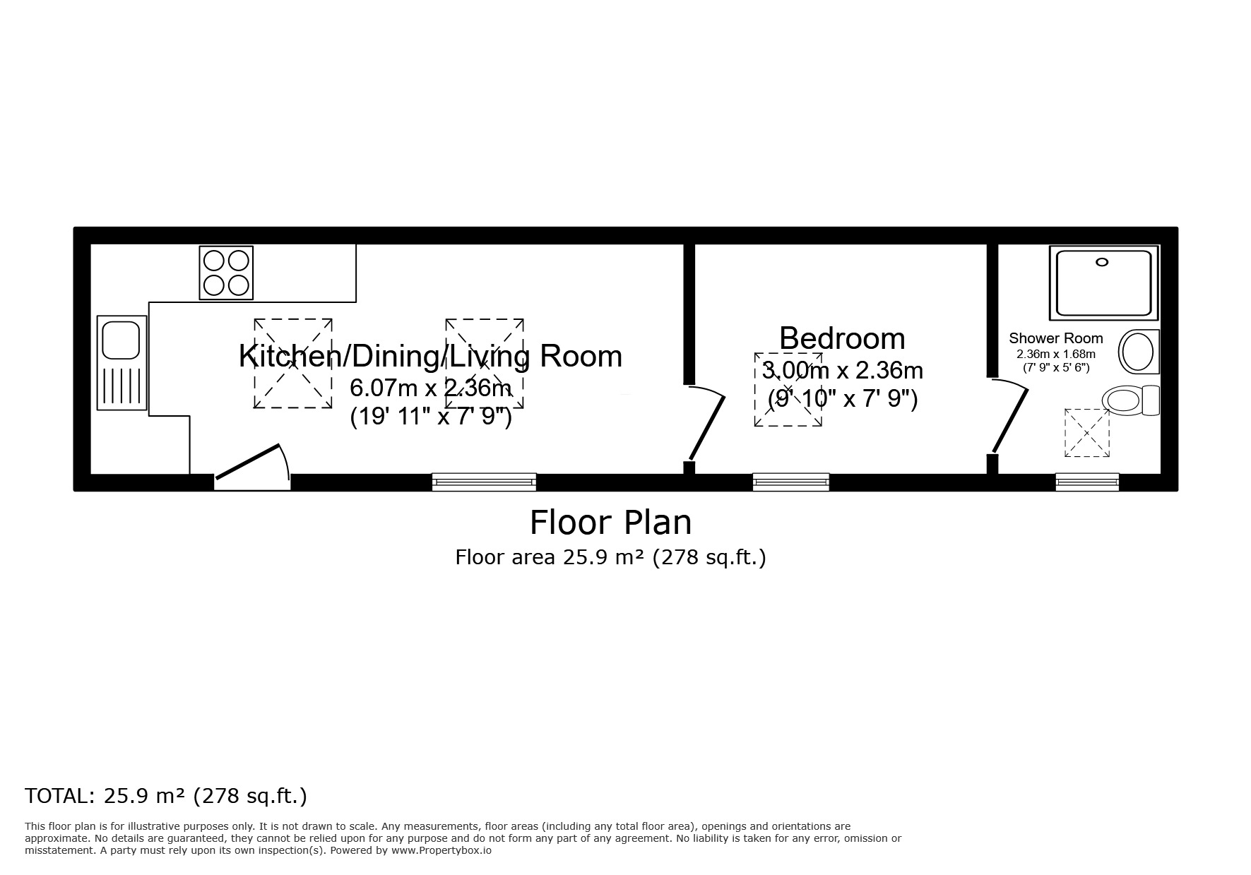 Floorplan of 1 bedroom Bungalow to rent, Brynland Avenue, Bishopston, Bristol, BS7