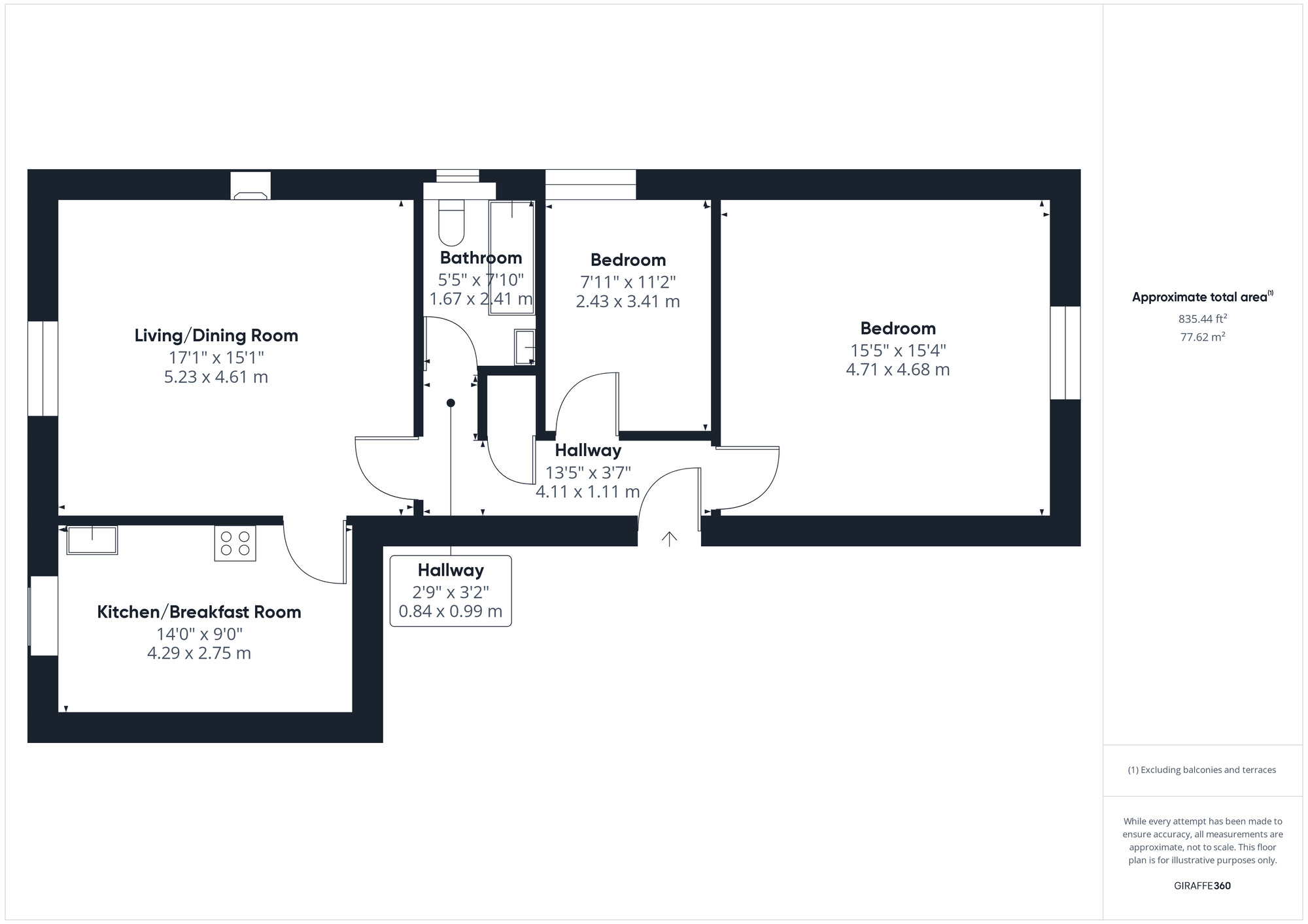Floorplan of 2 bedroom  Flat for sale, Marine Parade, North Somerset, BS21