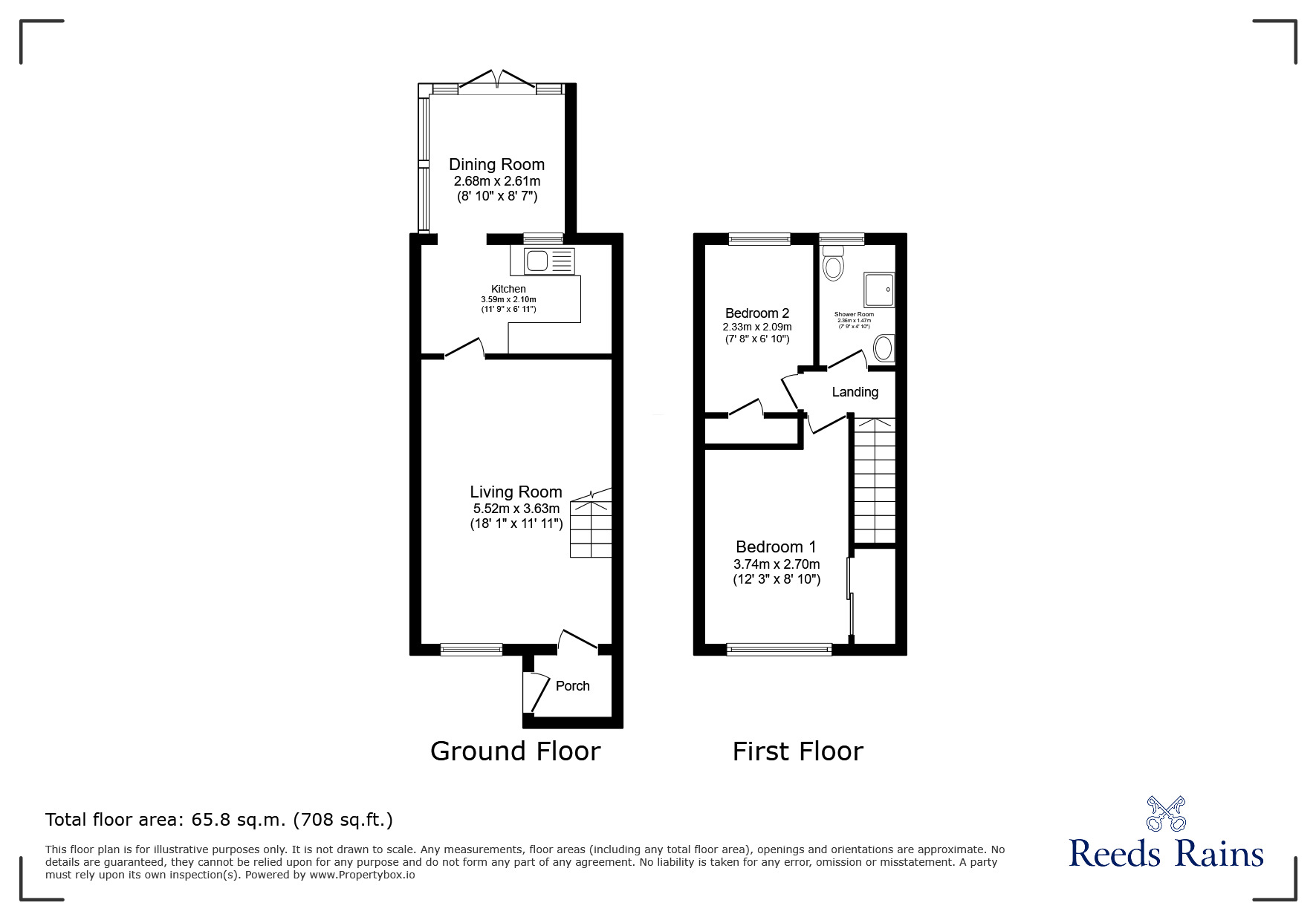 Floorplan of 2 bedroom End Terrace House for sale, Hayward Close, Clevedon, North Somerset, BS21