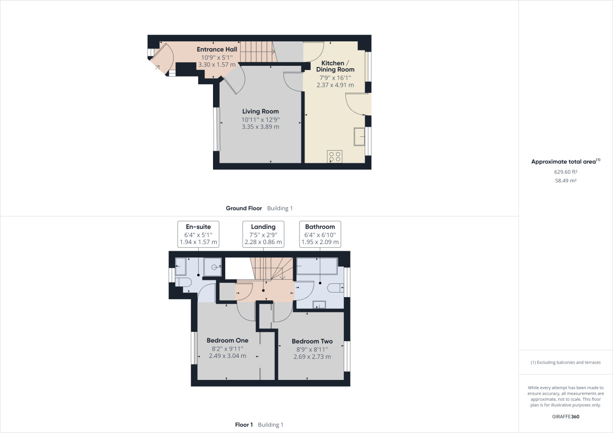 Floorplan of 2 bedroom Mid Terrace House to rent, Heron Gardens, Portishead, Bristol, BS20
