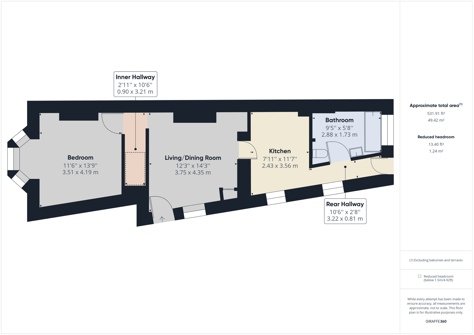 Floorplan of 1 bedroom  Flat for sale, Kenn Road, Clevedon, North Somerset, BS21