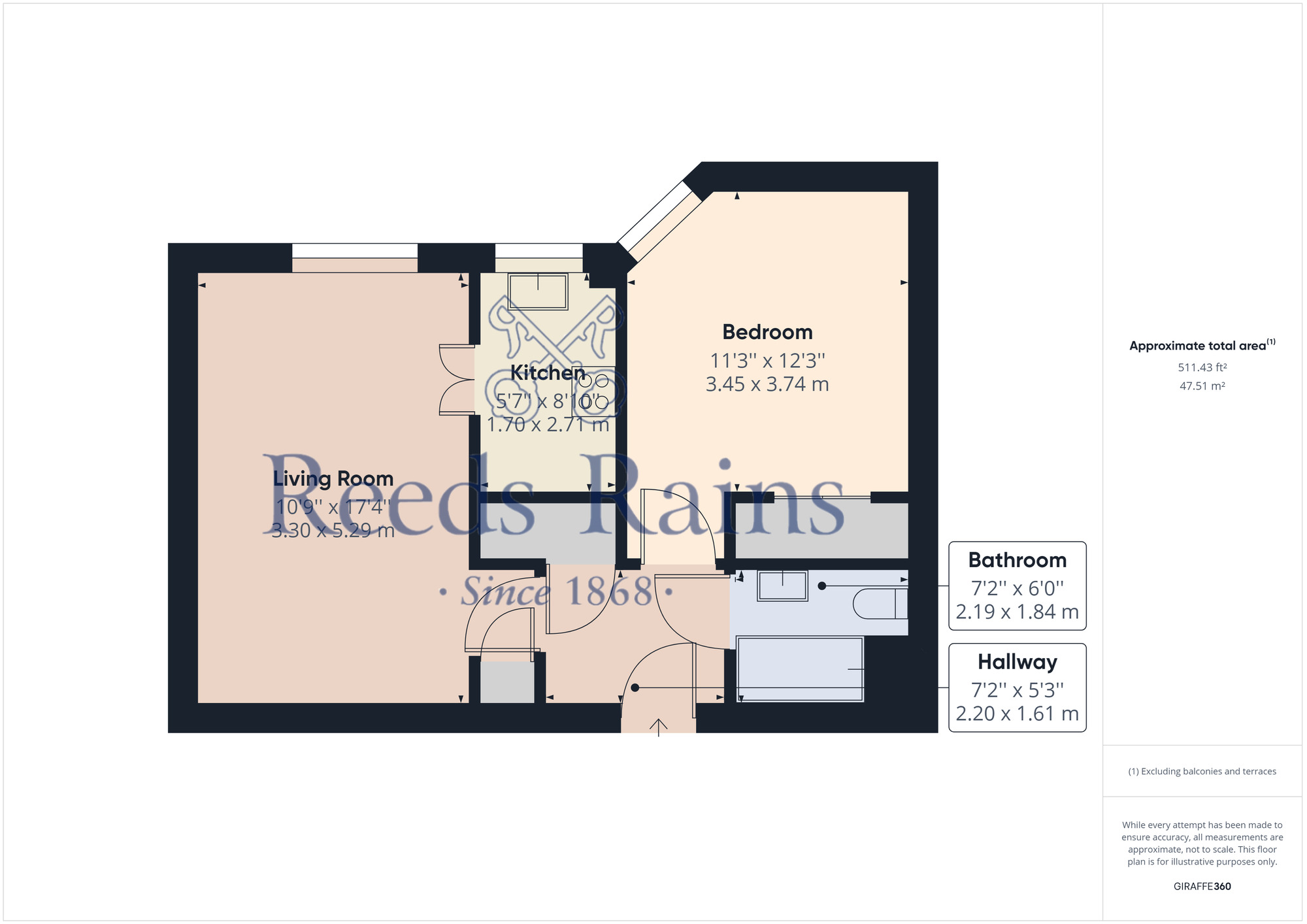 Floorplan of 1 bedroom  Flat for sale, Coleridge Vale Road North, Clevedon, North Somerset, BS21