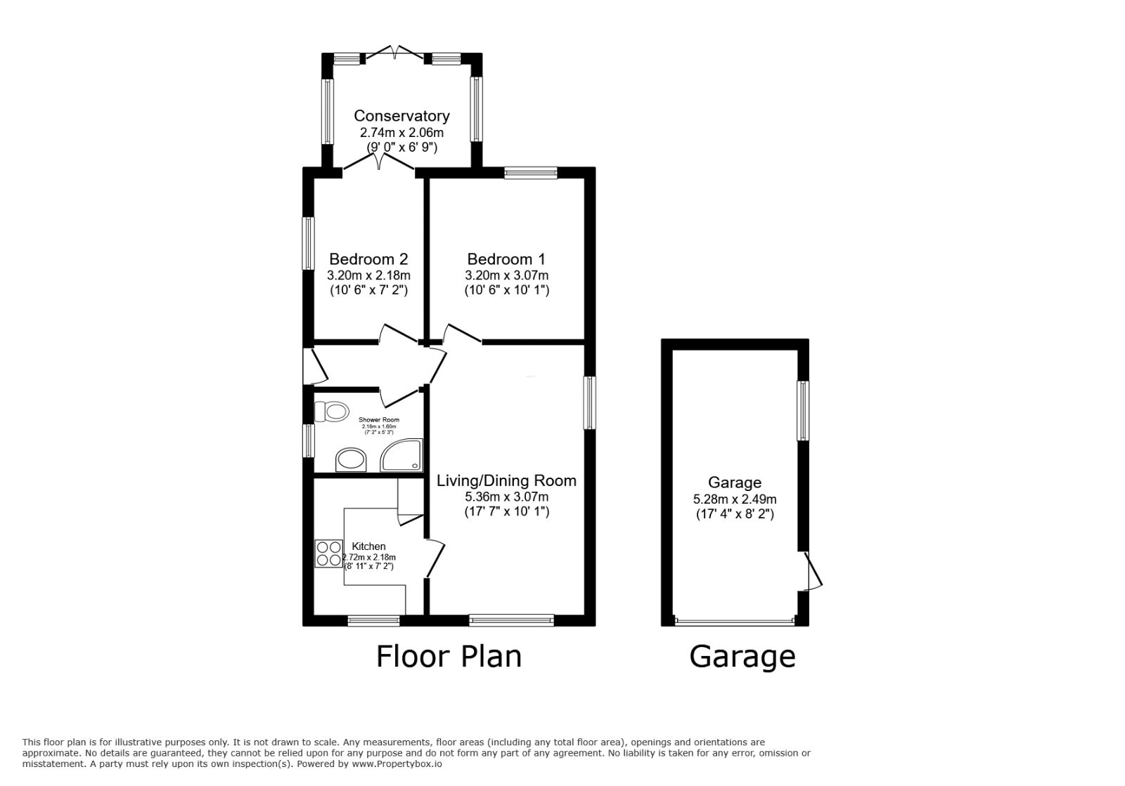 Floorplan of 2 bedroom Detached Bungalow for sale, Sercombe Park, Clevedon, North Somerset, BS21
