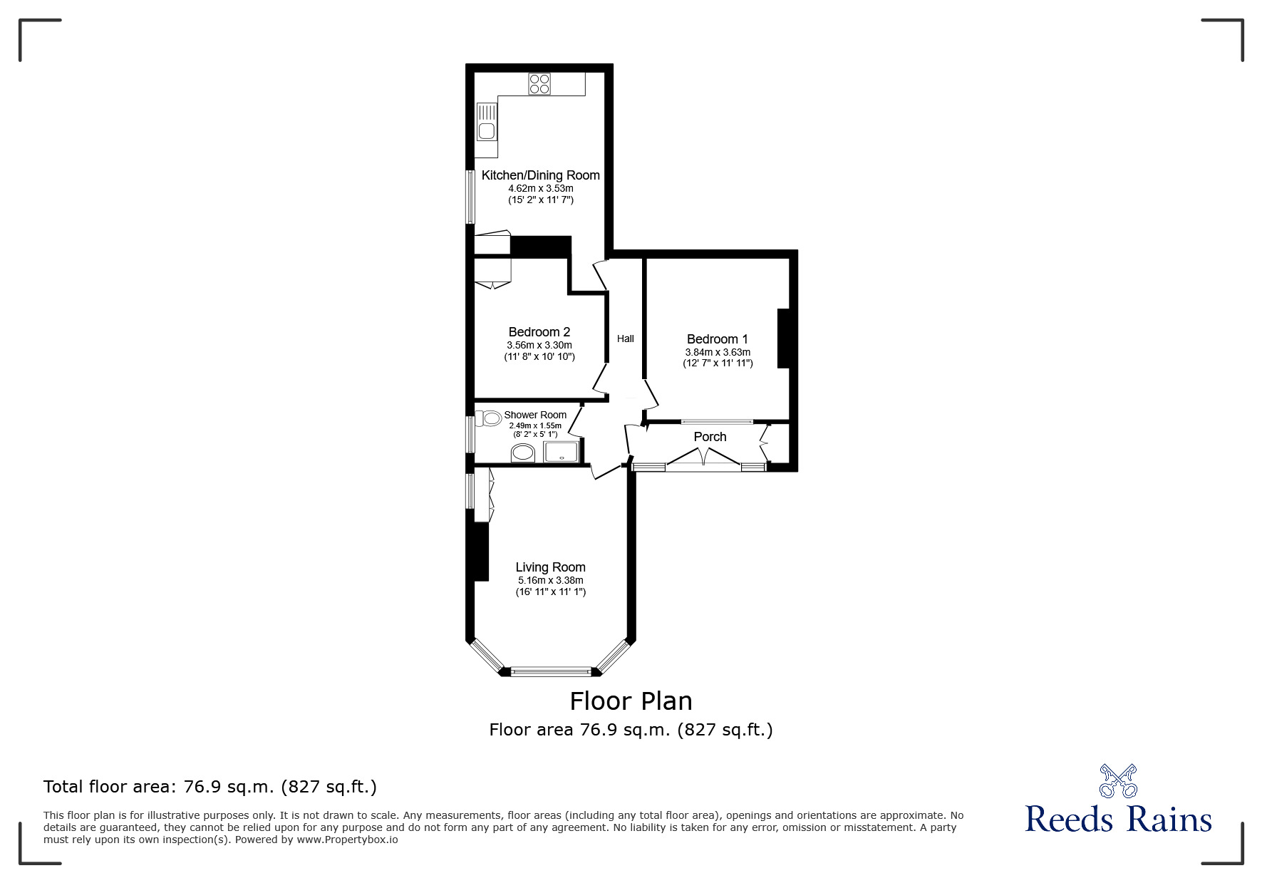 Floorplan of 2 bedroom  Flat for sale, Old Church Road, Clevedon, North Somerset, BS21