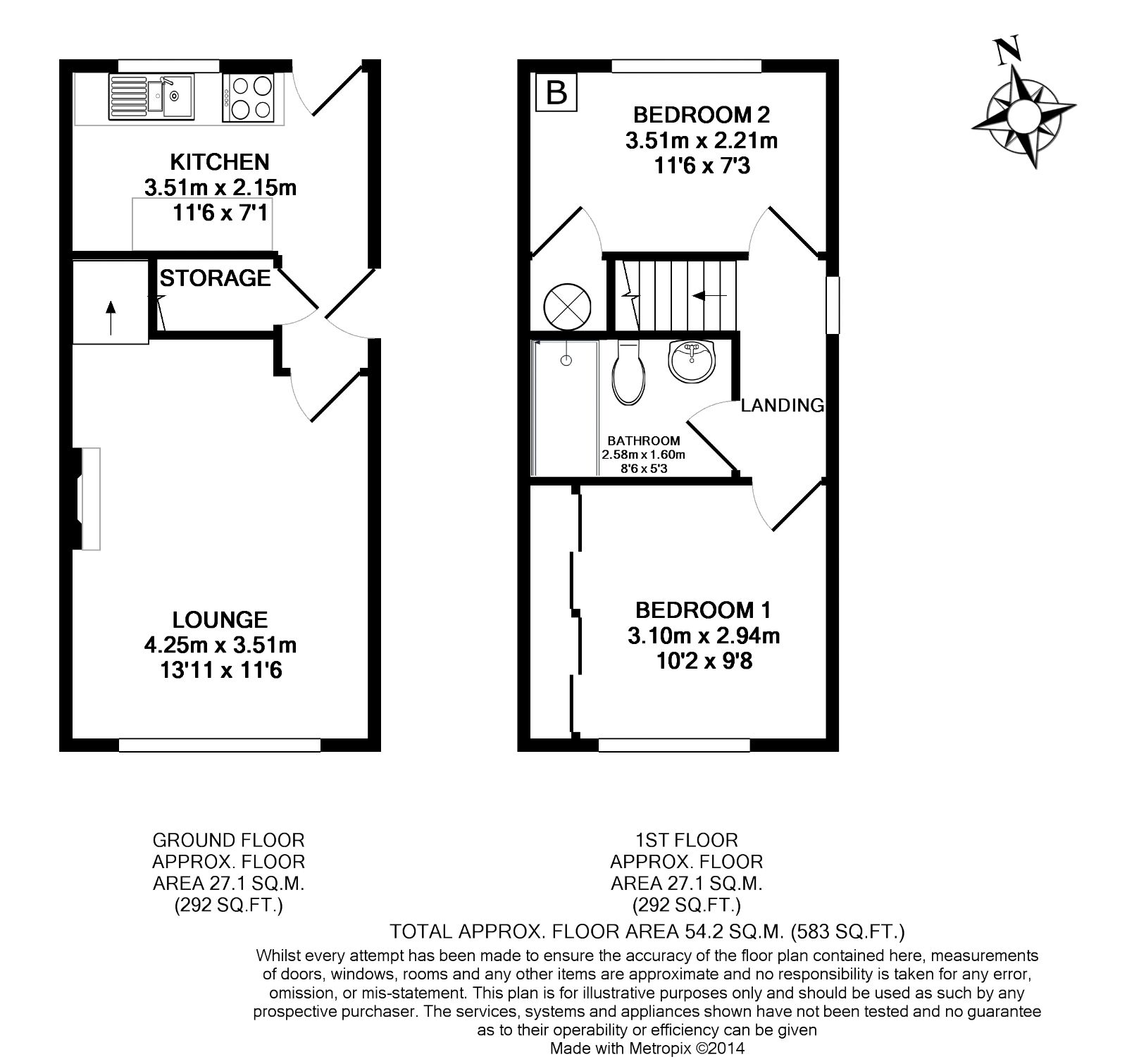 Floorplan of 2 bedroom Semi Detached House for sale, Chipping Cross, Clevedon, North Somerset, BS21