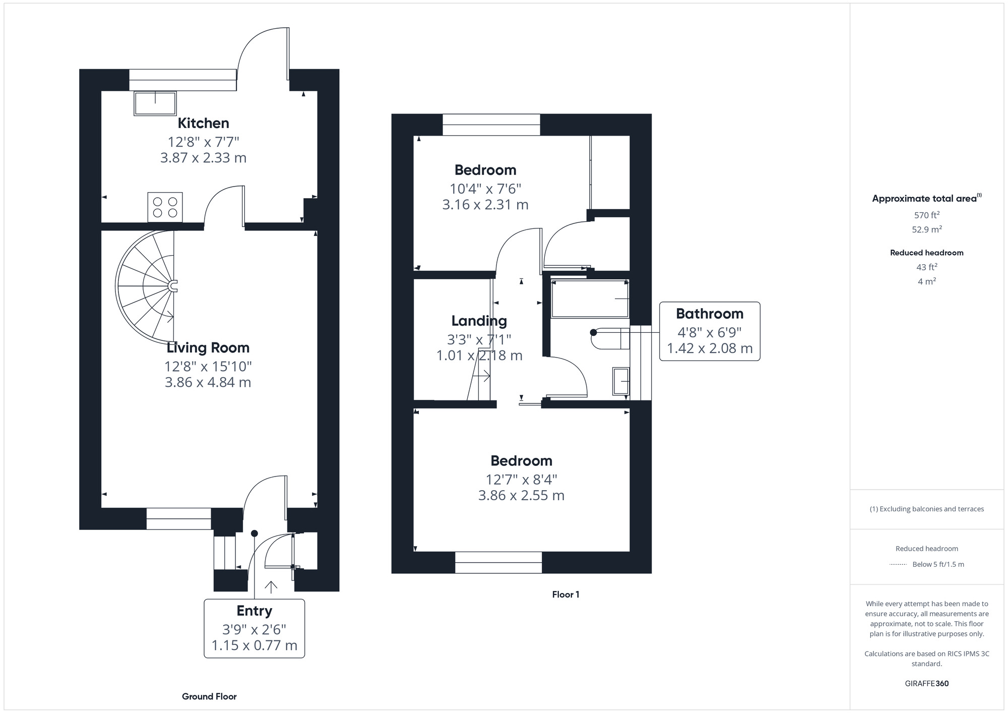 Floorplan of 2 bedroom End Terrace House for sale, Newlands Green, Clevedon, North Somerset, BS21