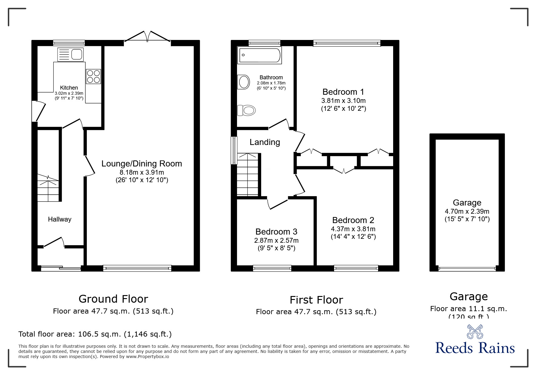 Floorplan of 3 bedroom Semi Detached House for sale, The Lovells, Easton-in-Gordano, Bristol, BS20
