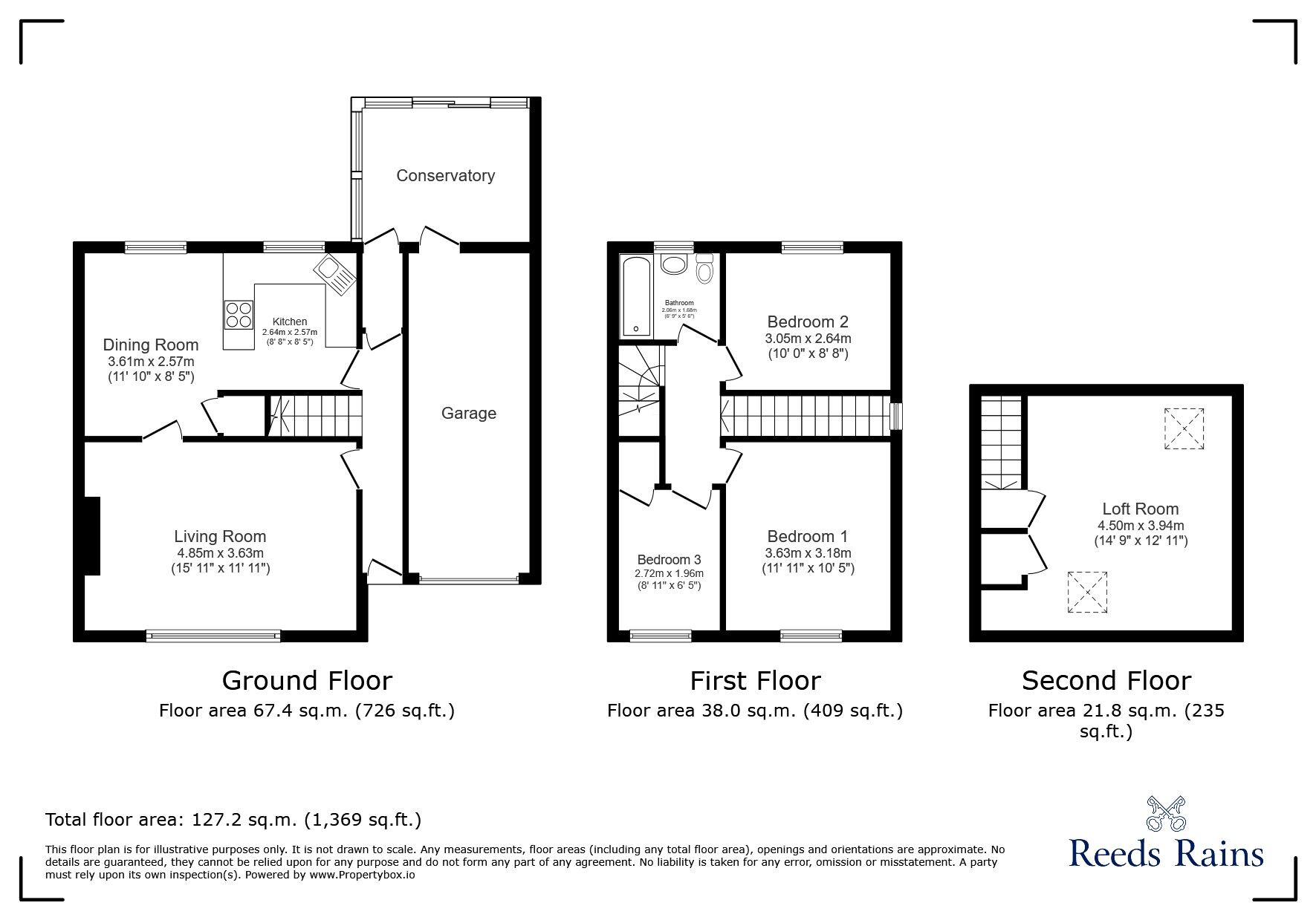 Floorplan of 3 bedroom Semi Detached House for sale, The Paddock, Clevedon, North Somerset, BS21