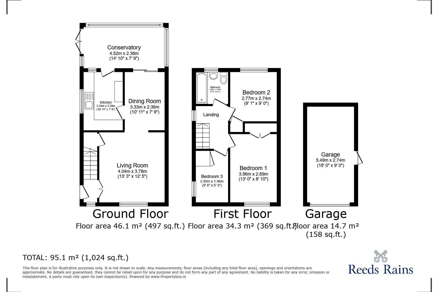 Floorplan of 3 bedroom Semi Detached House for sale, Oakley, Clevedon, North Somerset, BS21