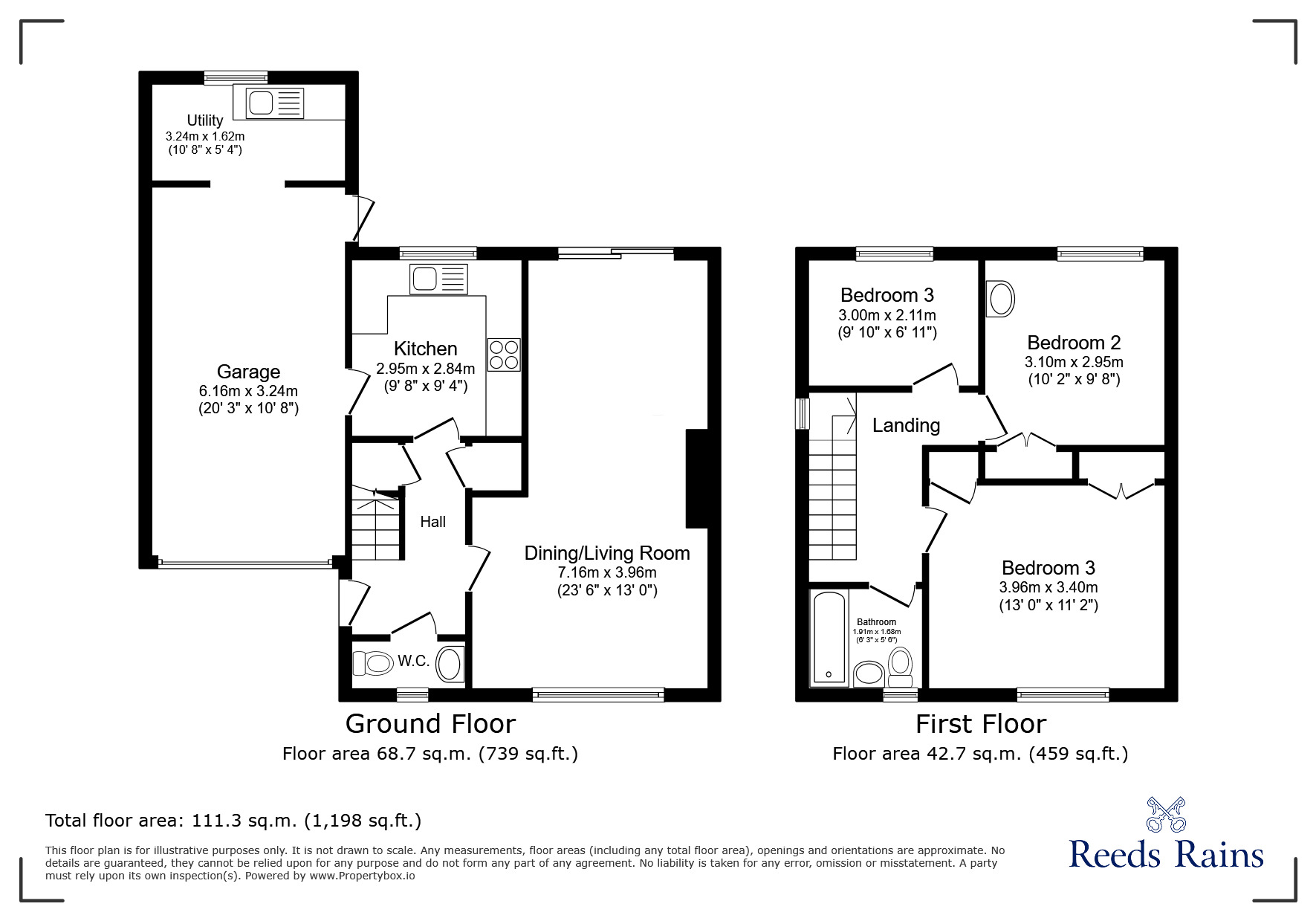 Floorplan of 3 bedroom Link Detached House for sale, Cope Park, Almondsbury, Bristol, BS32