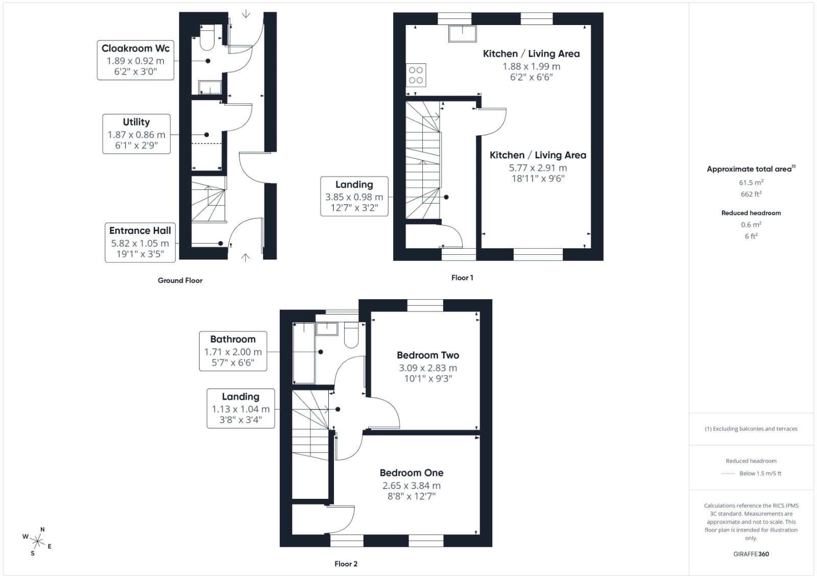 Floorplan of 2 bedroom End Terrace House to rent, Lower Burlington Road, Portishead, North Somerset, BS20