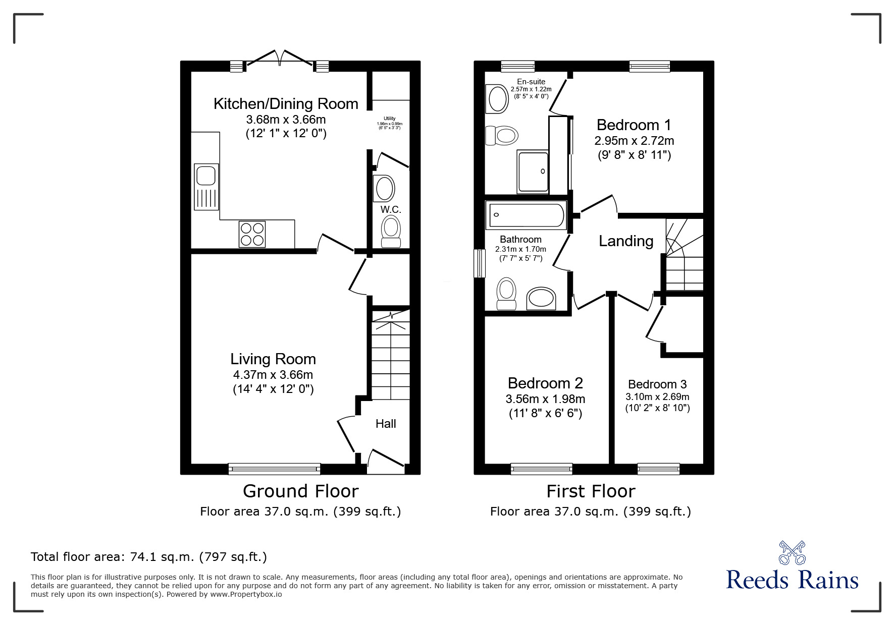 Floorplan of 3 bedroom Semi Detached House for sale, Wheatear Road, Yatton, Bristol, BS49