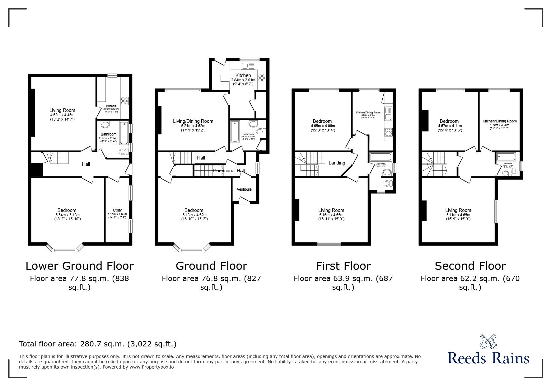 Floorplan of 4 bedroom Semi Detached Flat for sale, Hallam Road, Clevedon, North Somerset, BS21