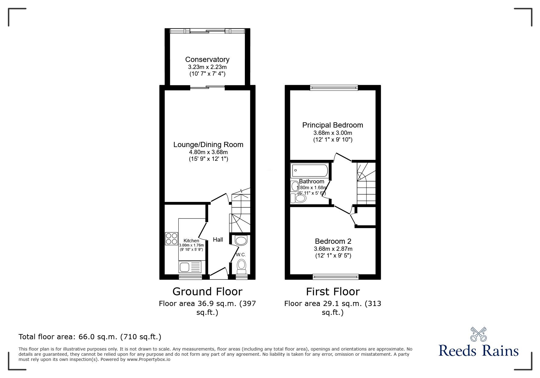 Floorplan of 2 bedroom Mid Terrace House for sale, Lambourne Way, Portishead, Bristol, BS20