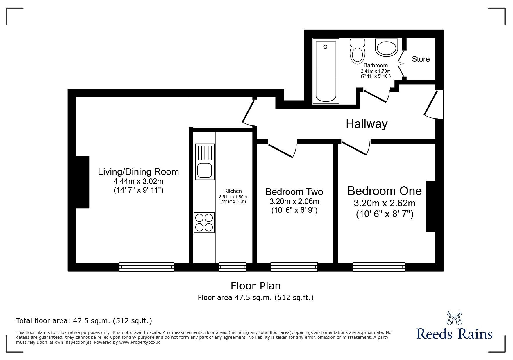 Floorplan of 2 bedroom  Flat for sale, Strode Road, Clevedon, North Somerset, BS21