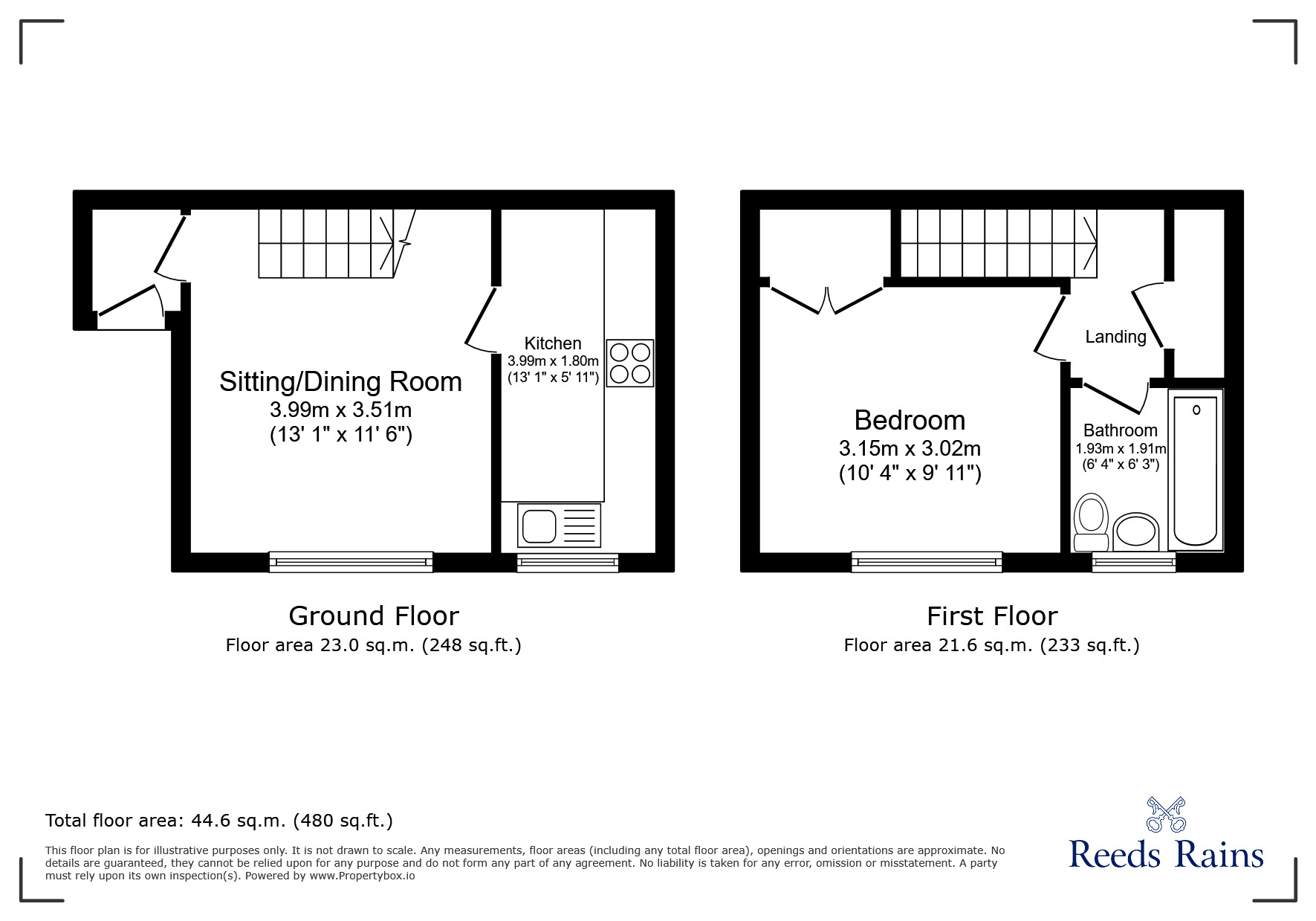 Floorplan of 1 bedroom Semi Detached House for sale, Oakley, Clevedon, North Somerset, BS21
