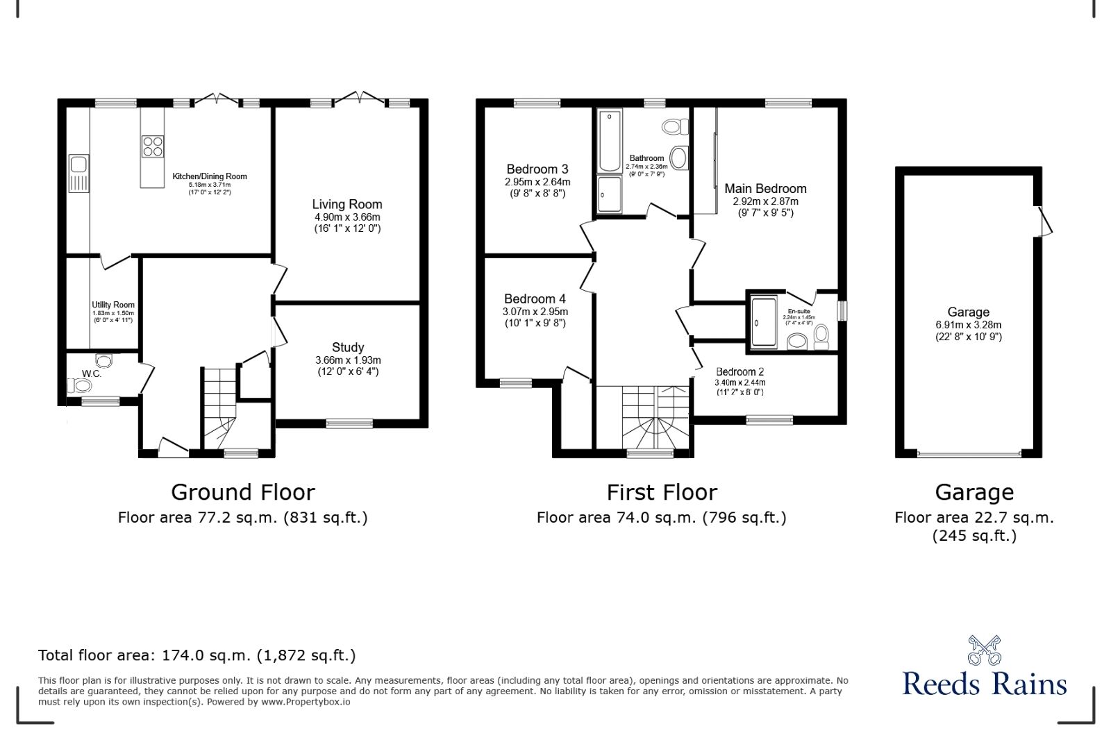 Floorplan of 4 bedroom Detached House for sale, Moorhen Road, Yatton, Bristol, BS49