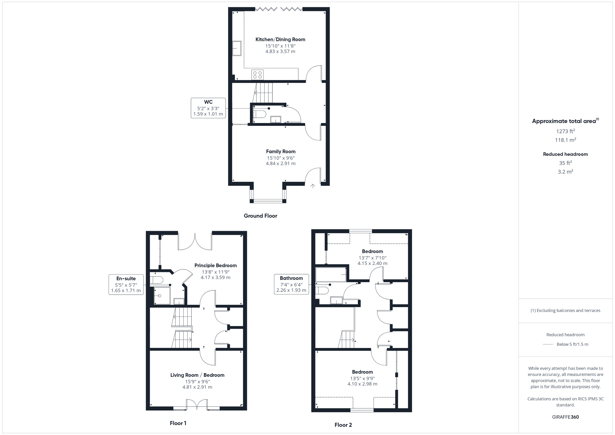 Floorplan of 3 bedroom Mid Terrace House for sale, Strode Court, Clevedon, North Somerset, BS21
