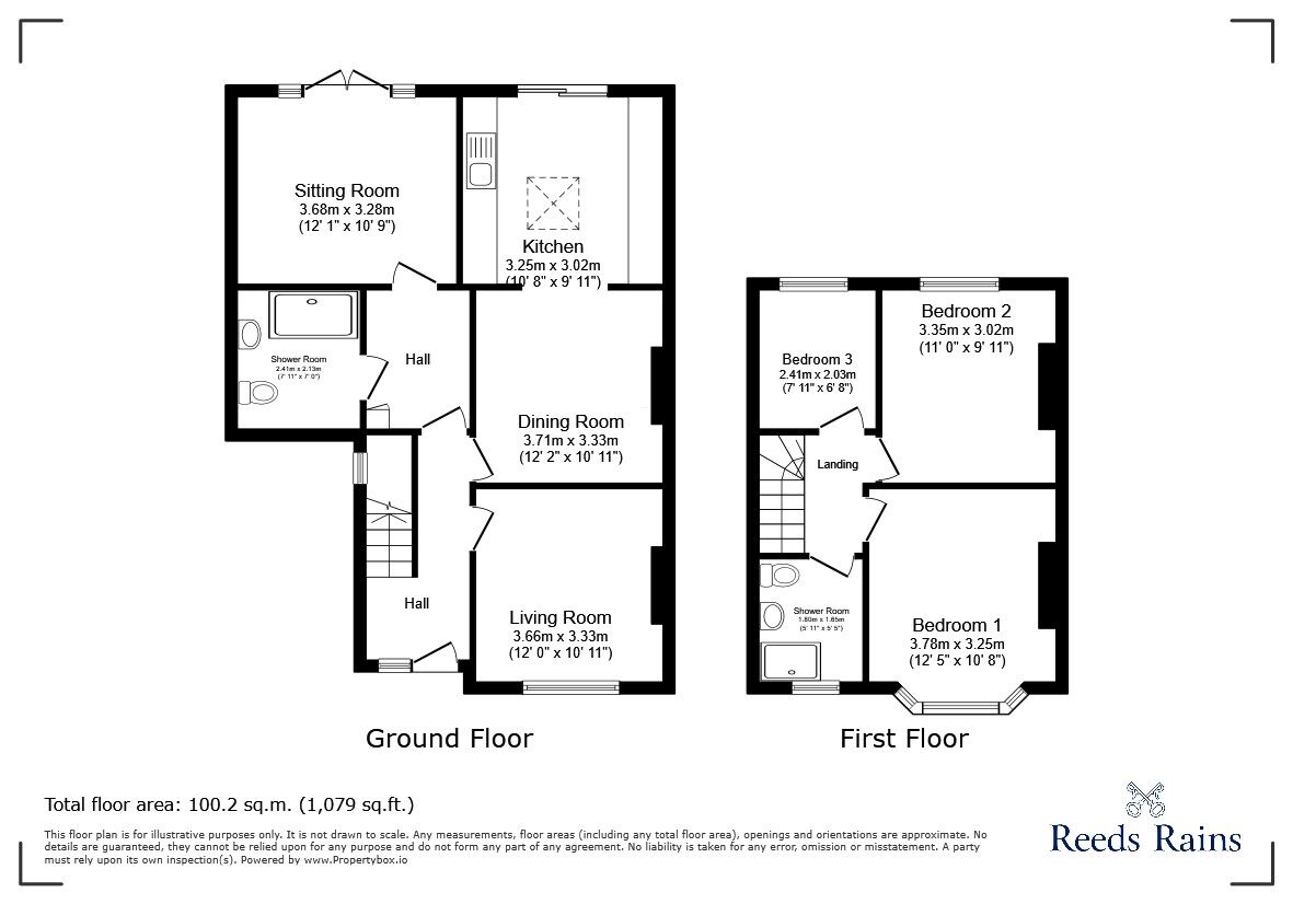 Floorplan of 3 bedroom Semi Detached House for sale, Halswell Road, Clevedon, North Somerset, BS21