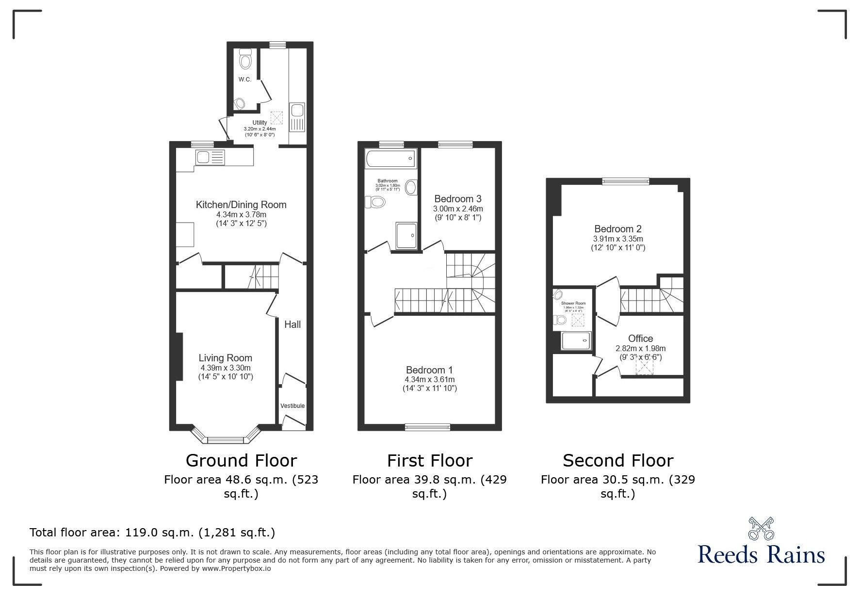 Floorplan of 4 bedroom Mid Terrace House for sale, Kenn Road, Clevedon, North Somerset, BS21