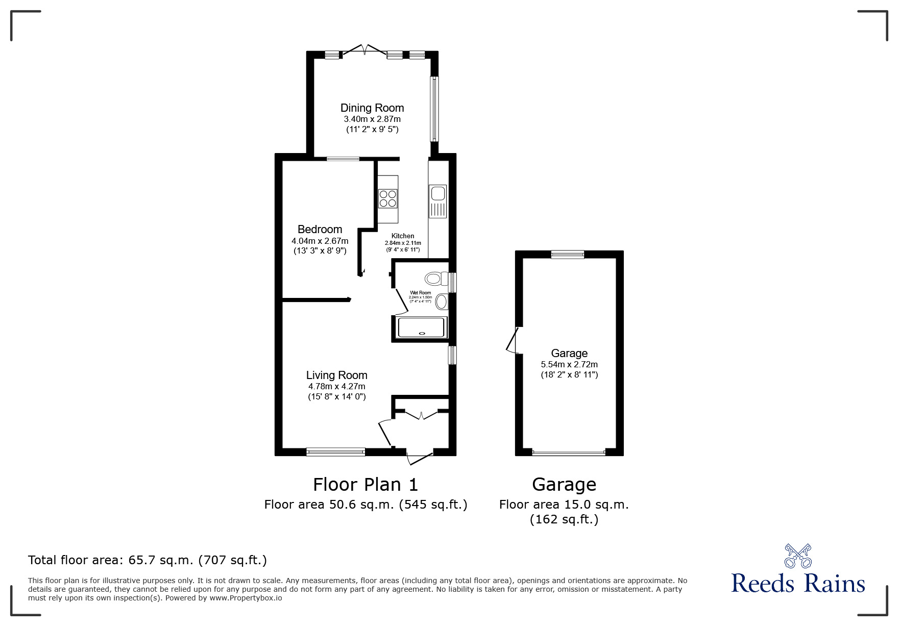Floorplan of 1 bedroom Semi Detached Bungalow for sale, The Leys, Clevedon, North Somerset, BS21
