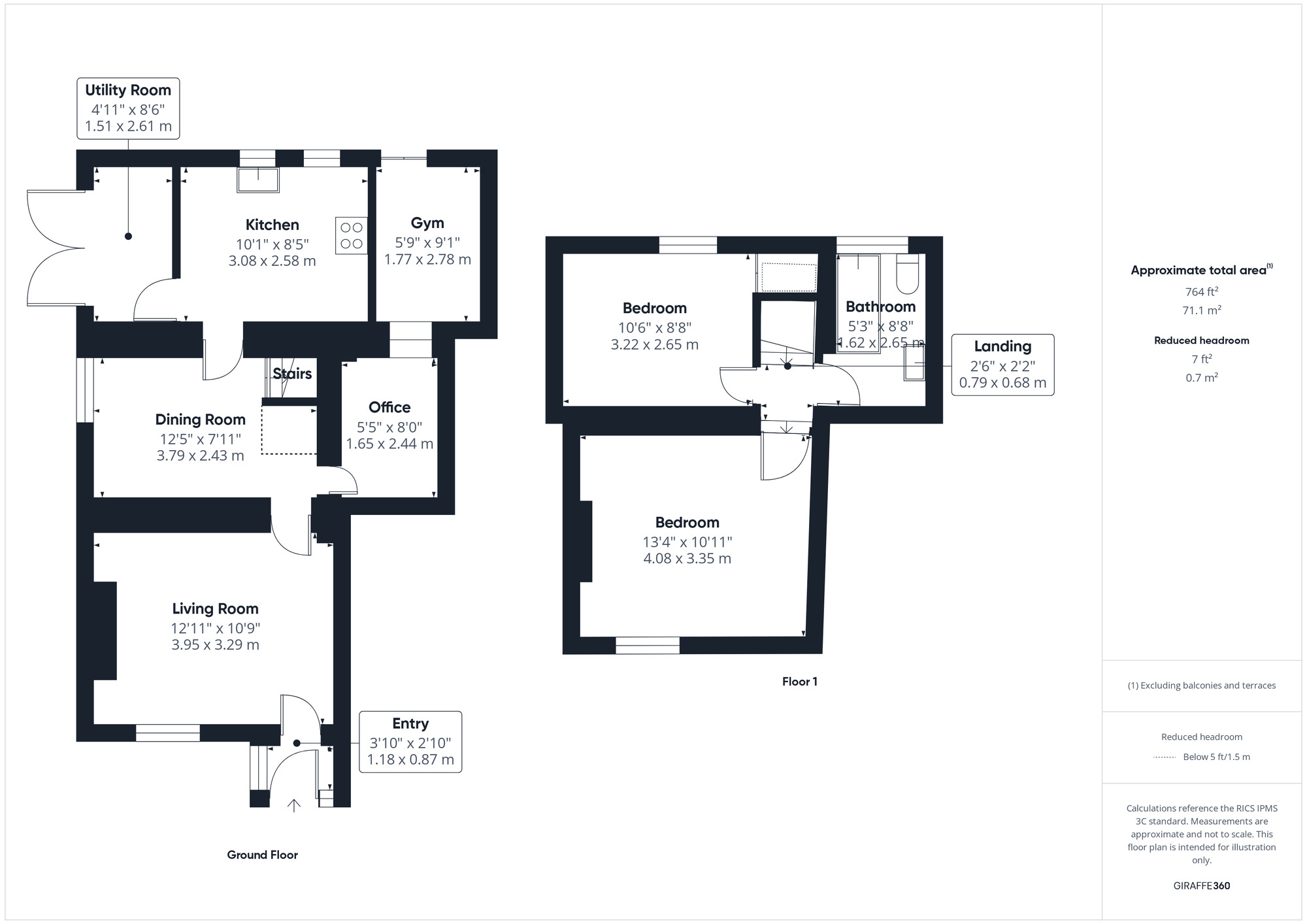 Floorplan of 2 bedroom Semi Detached Property for sale, Duck Lane, Kenn, North Somerset, BS21
