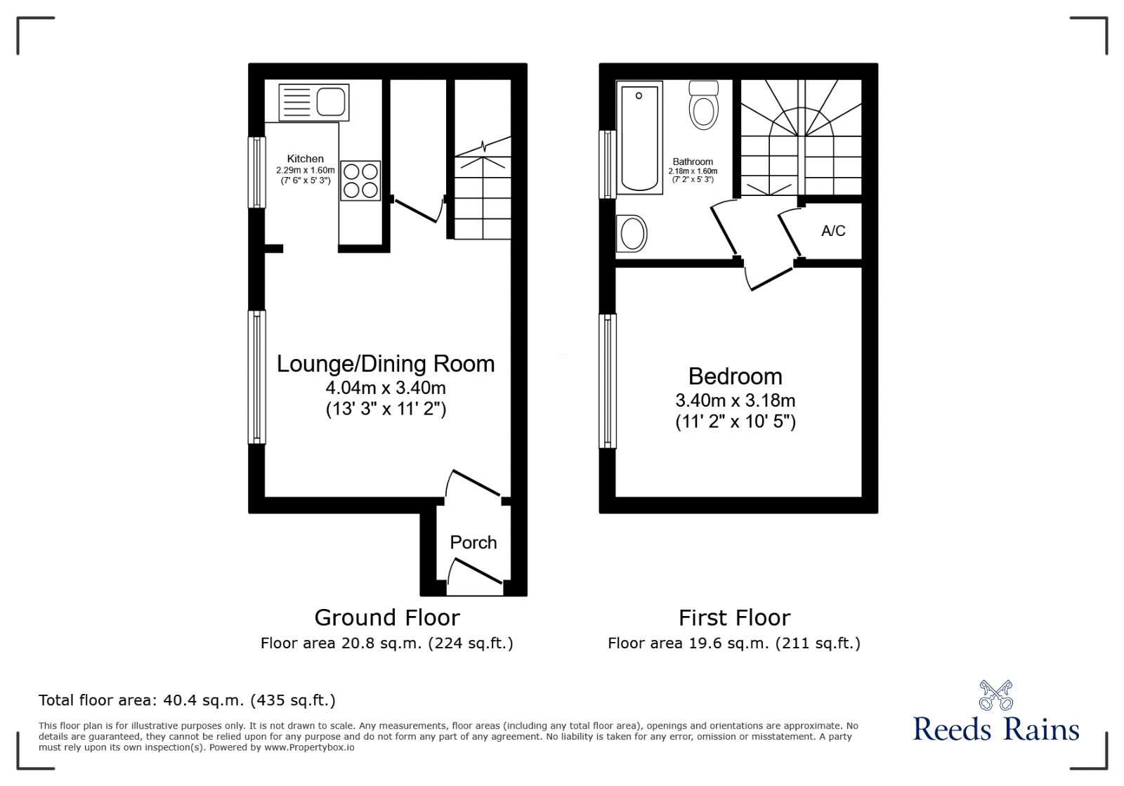 Floorplan of 1 bedroom End Terrace House for sale, Bryant Gardens, Clevedon, North Somerset, BS21
