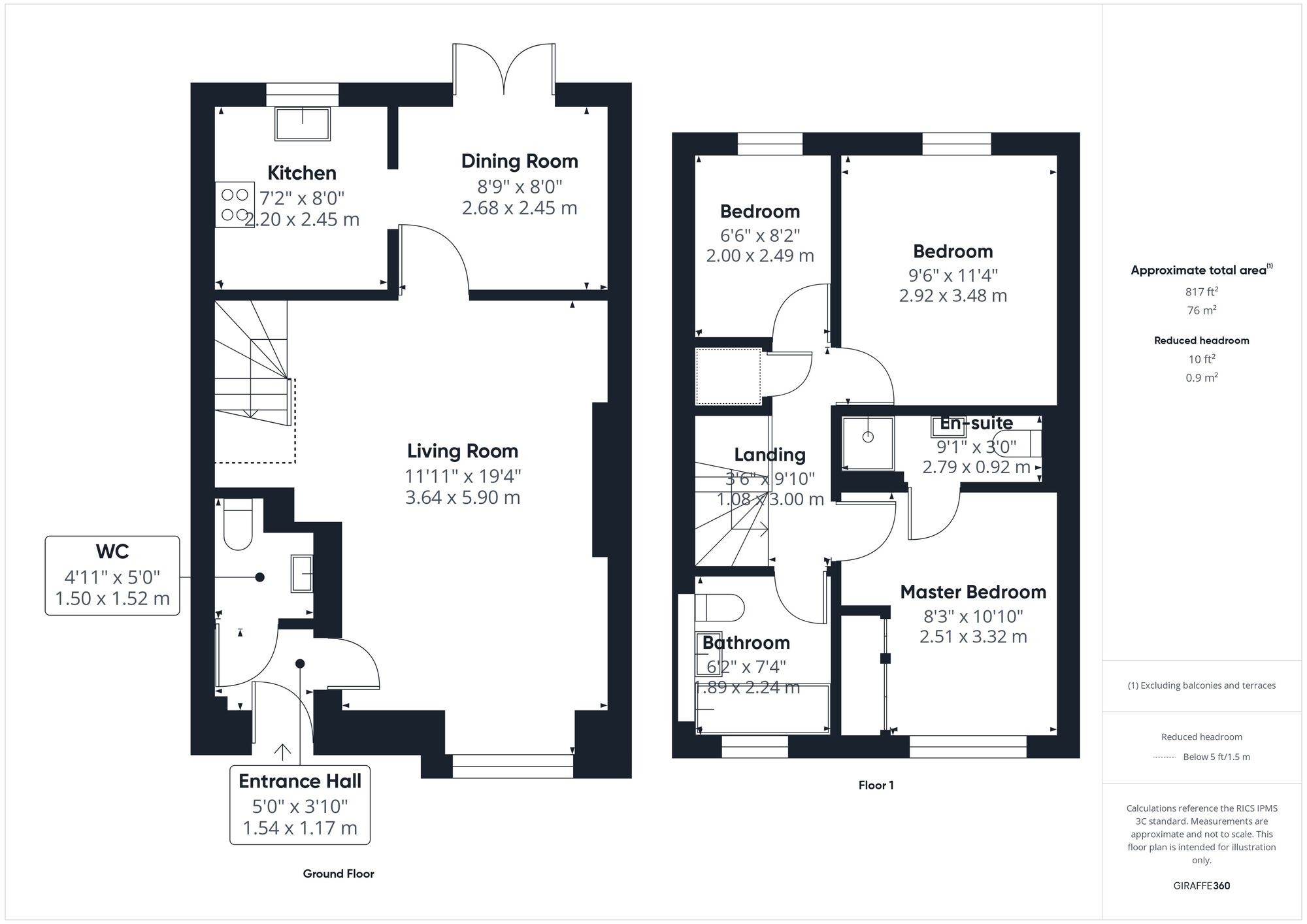 Floorplan of 3 bedroom Mid Terrace House to rent, Burlington Road, Portishead, North Somerset, BS20