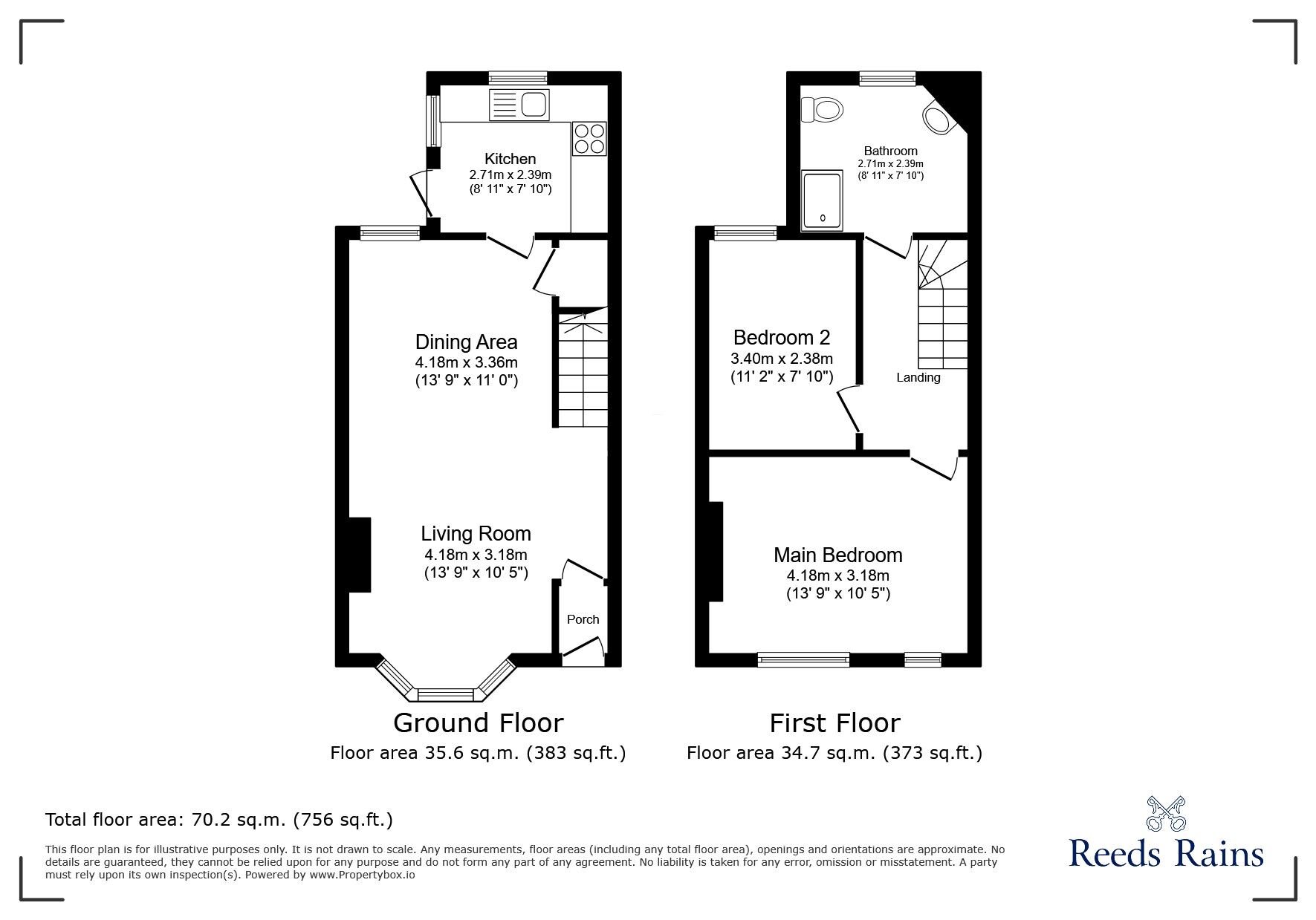Floorplan of 2 bedroom Semi Detached House for sale, Ham Green, Pill, North Somerset, BS20