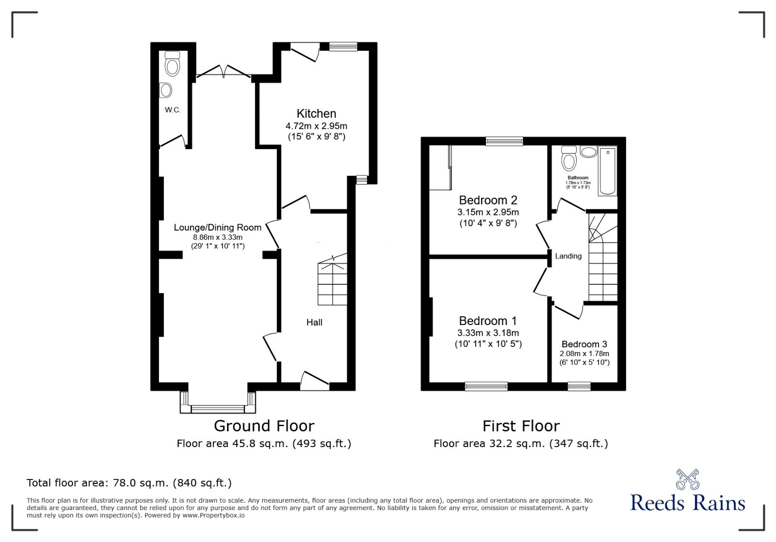 Floorplan of 3 bedroom End Terrace House for sale, Teignmouth Road, Clevedon, North Somerset, BS21