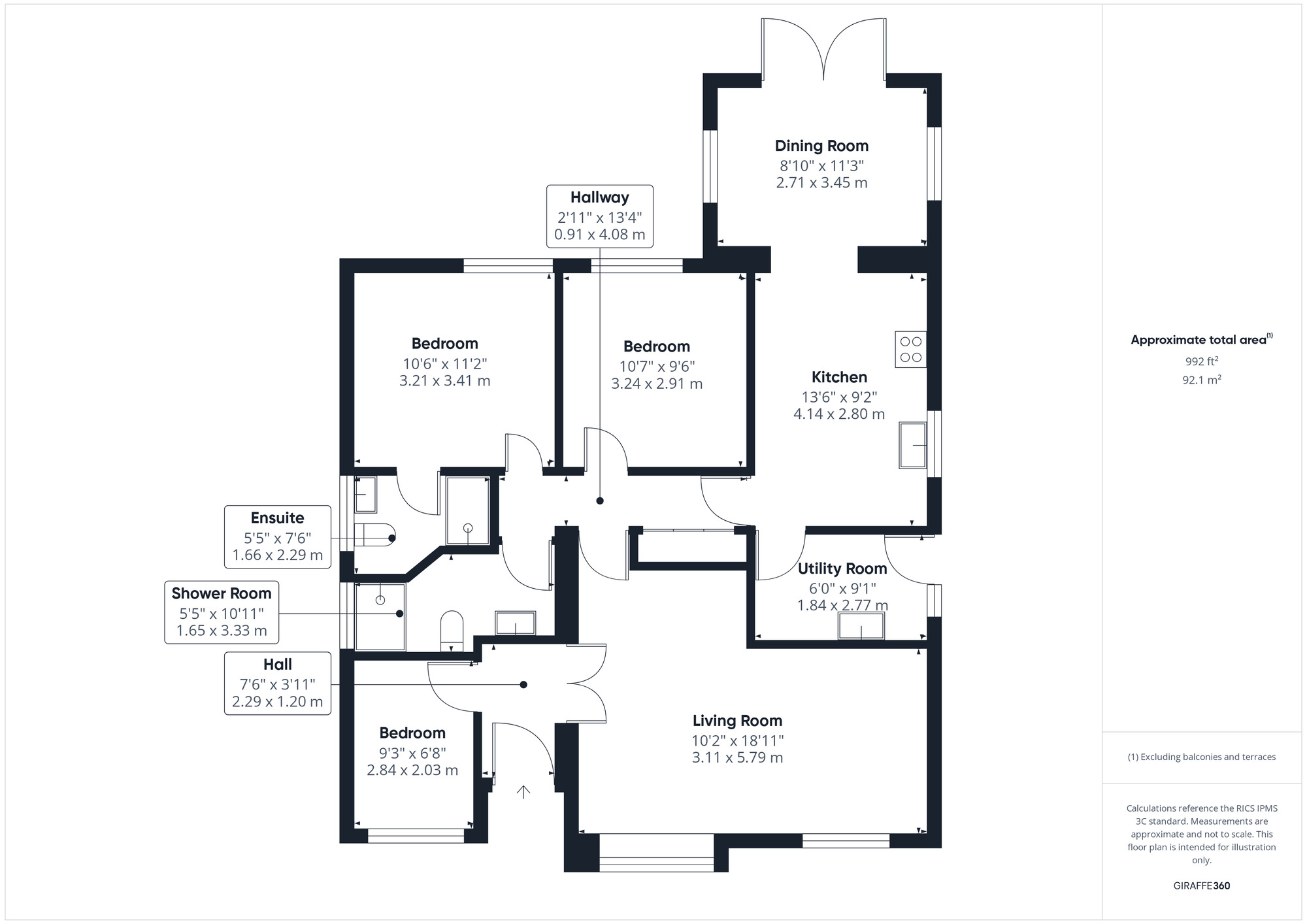 Floorplan of 3 bedroom Detached Bungalow for sale, Crawford Close, Clevedon, North Somerset, BS21