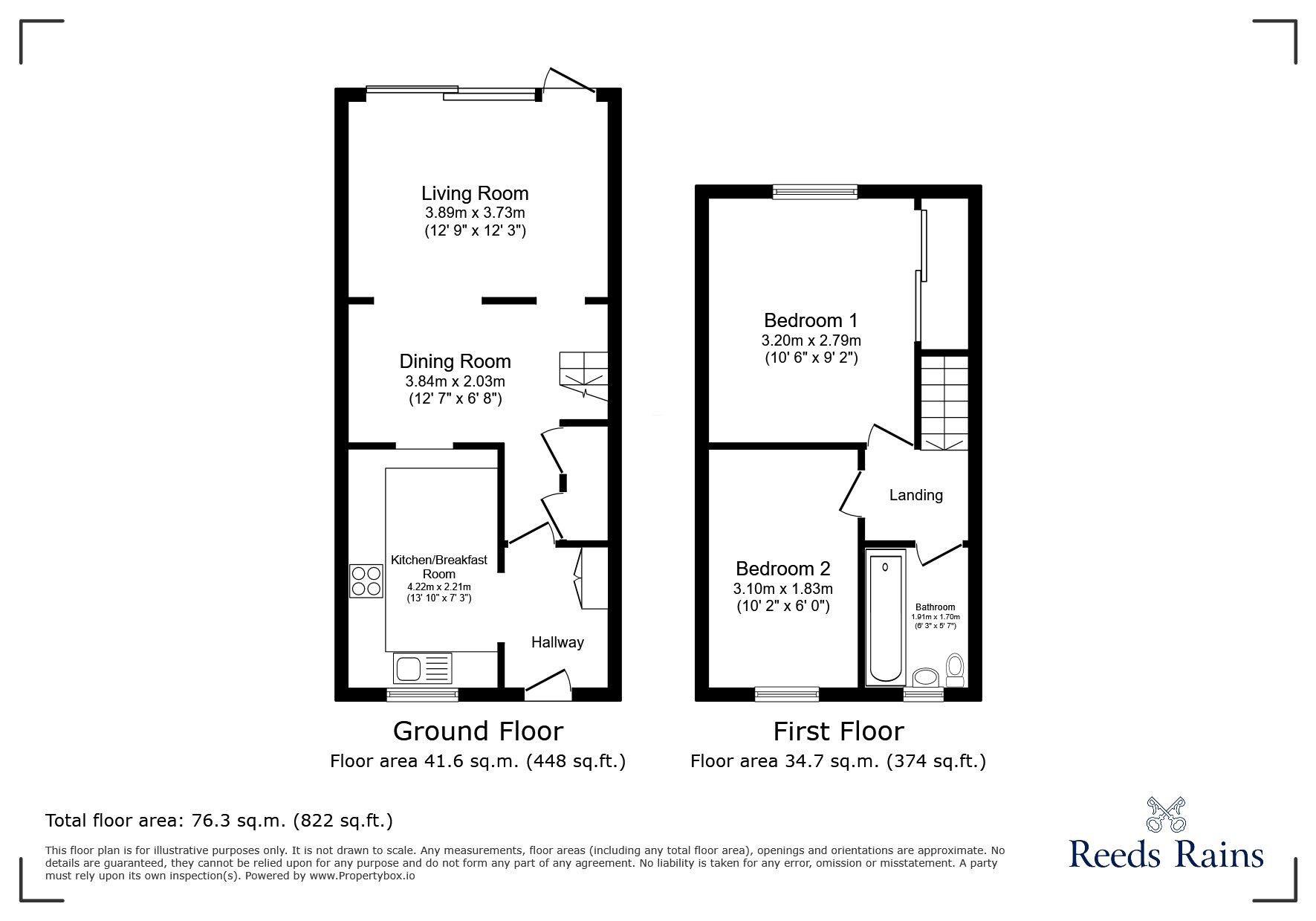 Floorplan of 2 bedroom Mid Terrace House for sale, Pedder Road, Clevedon, North Somerset, BS21