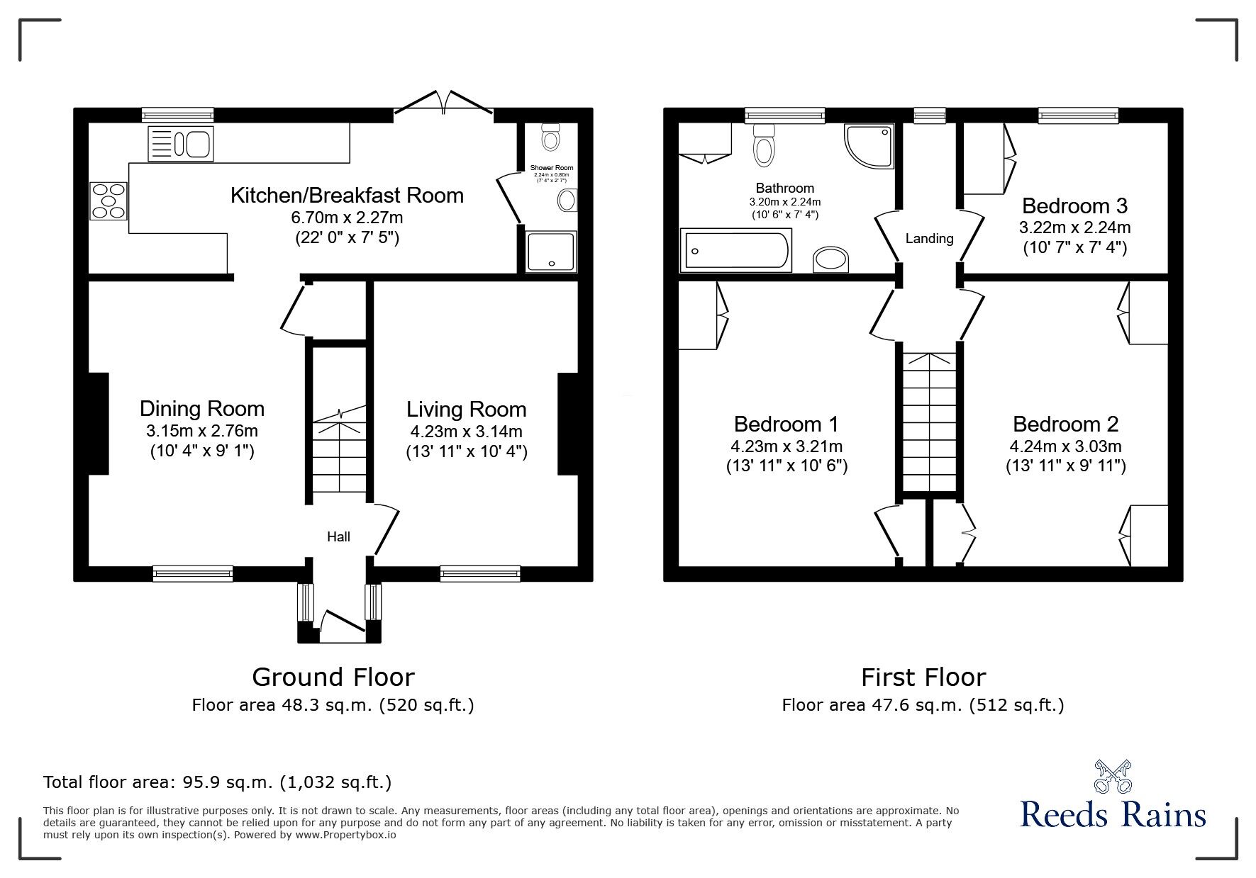 Floorplan of 3 bedroom Mid Terrace House for sale, Parnell Road, Clevedon, North Somerset, BS21