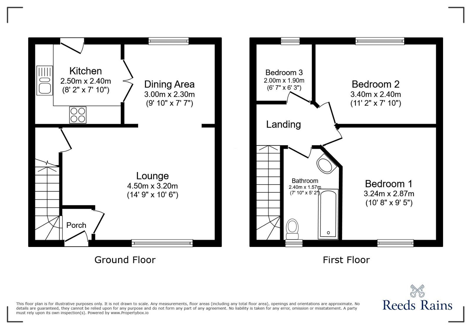 Floorplan of 3 bedroom End Terrace House for sale, Lower Kewstoke Road, Worle, North Somerset, BS22
