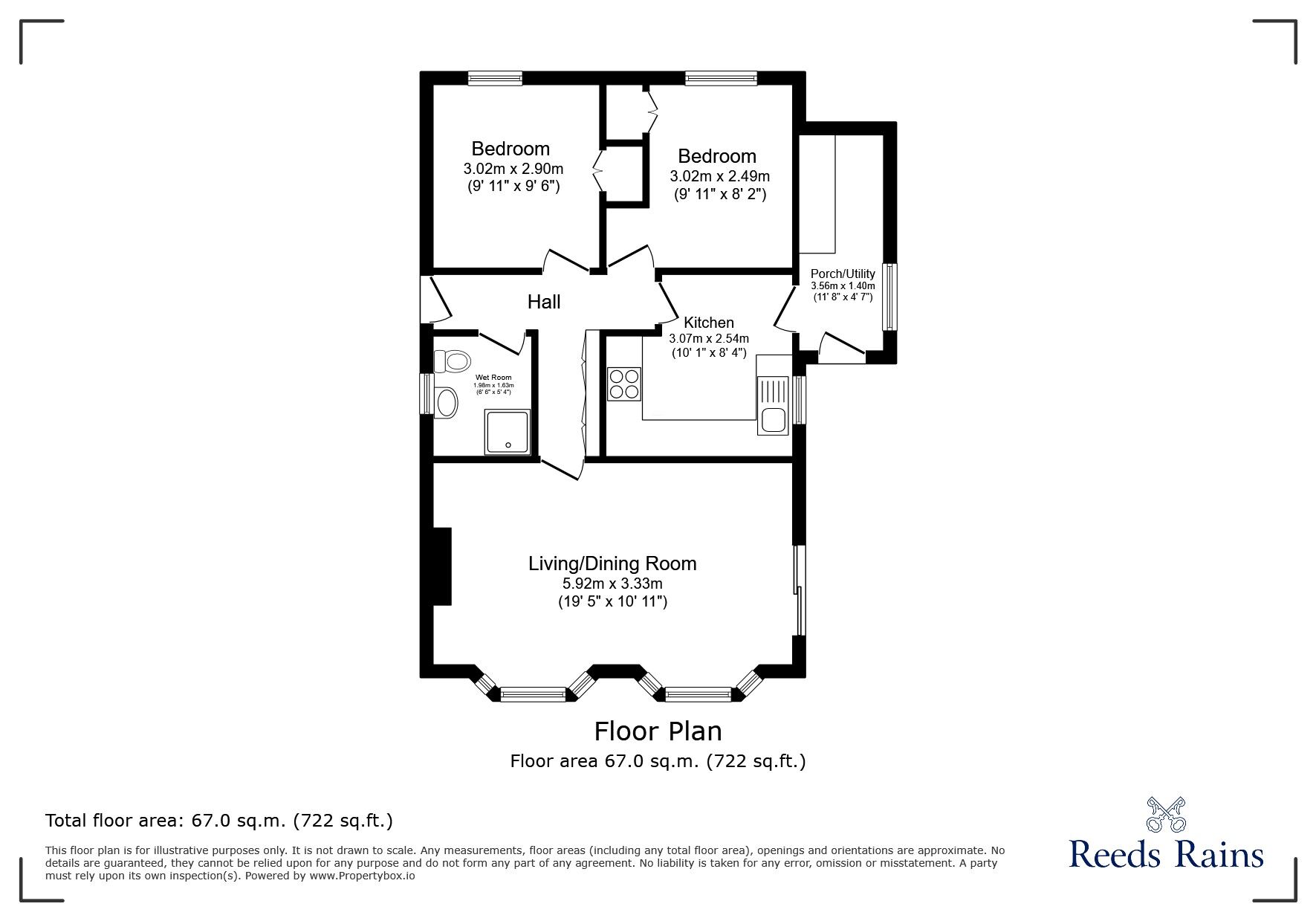 Floorplan of 2 bedroom Detached Property for sale, The Bay, Walton Bay, North Somerset, BS21
