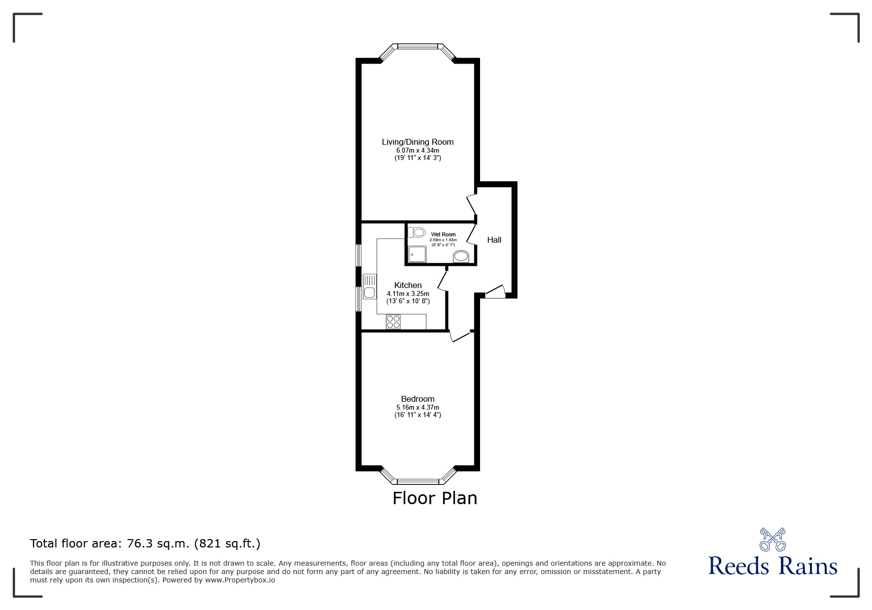 Floorplan of 1 bedroom Flat for sale, Alexandra Road, Clevedon, North Somerset, BS21